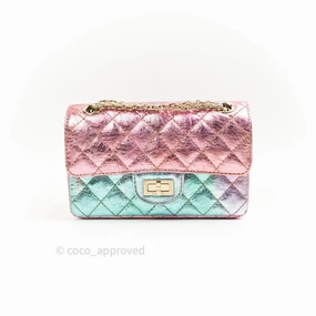 Chanel Mini Reissue 224 Rainbow Quilted Calfskin Gold Hardware