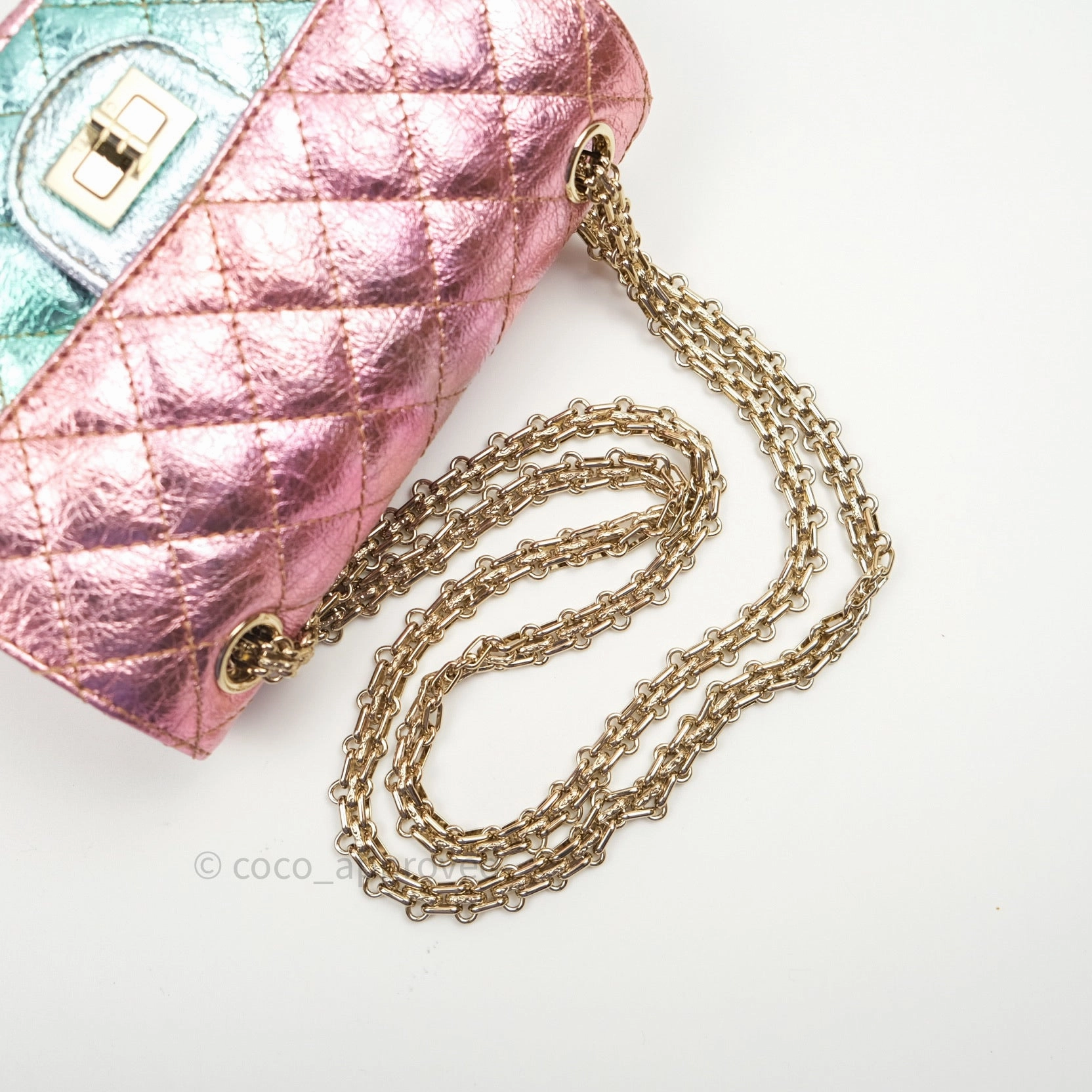 Chanel Mini Reissue 224 Rainbow Quilted Calfskin Gold Hardware