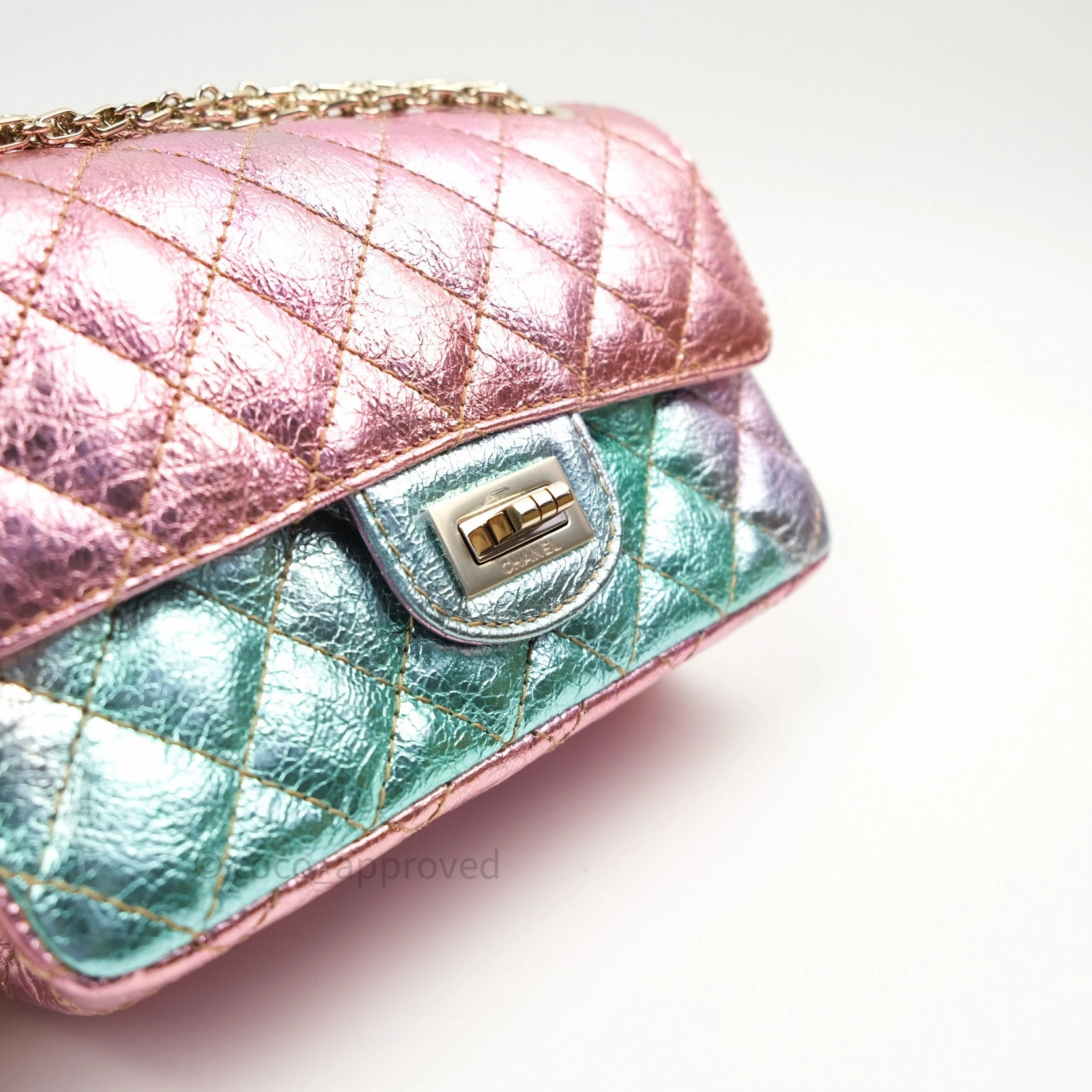 Chanel Mini Reissue 224 Rainbow Quilted Calfskin Gold Hardware
