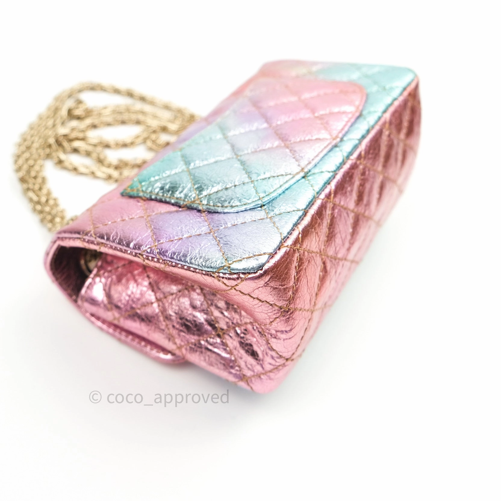 Chanel Mini Reissue 224 Rainbow Quilted Calfskin Gold Hardware