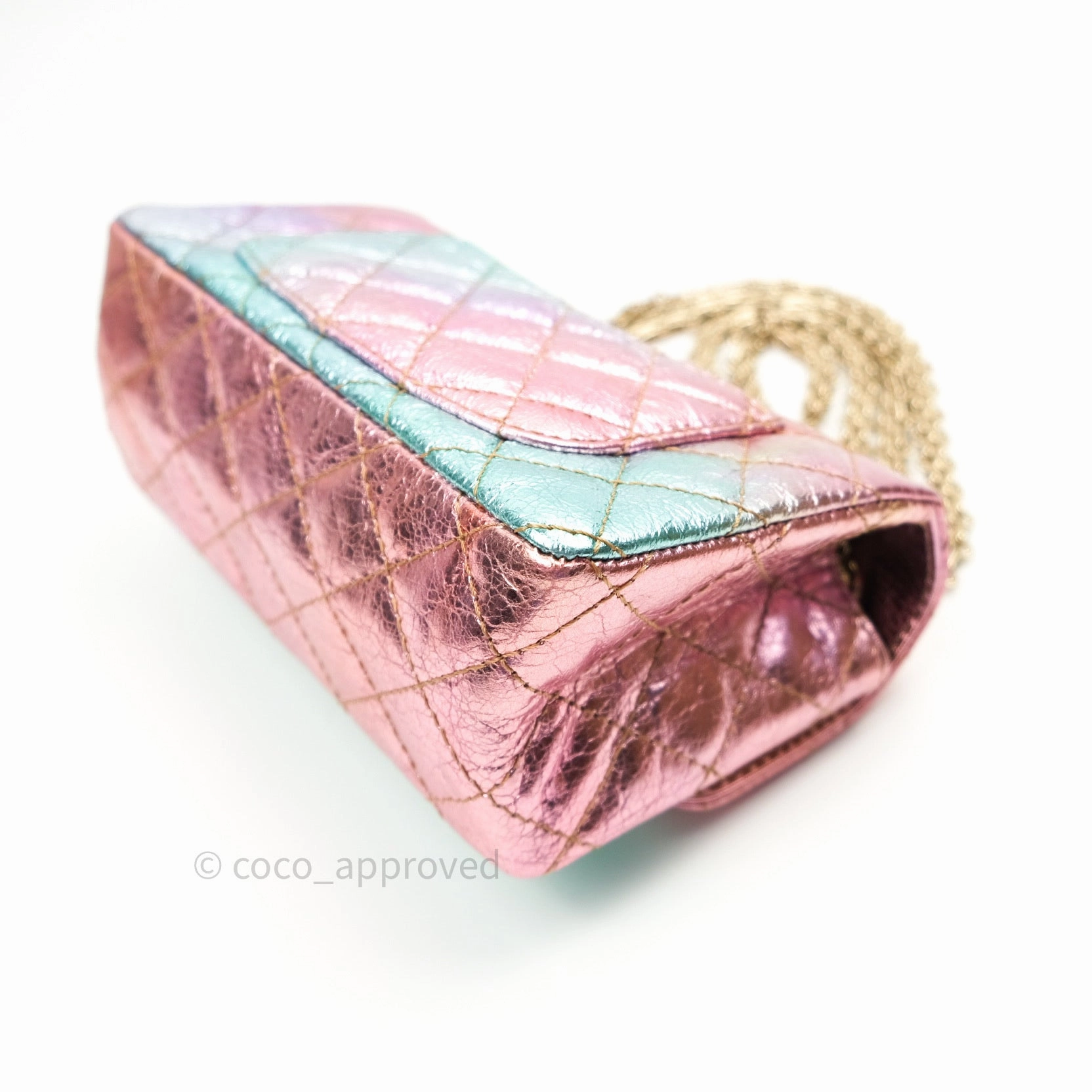 Chanel Mini Reissue 224 Rainbow Quilted Calfskin Gold Hardware