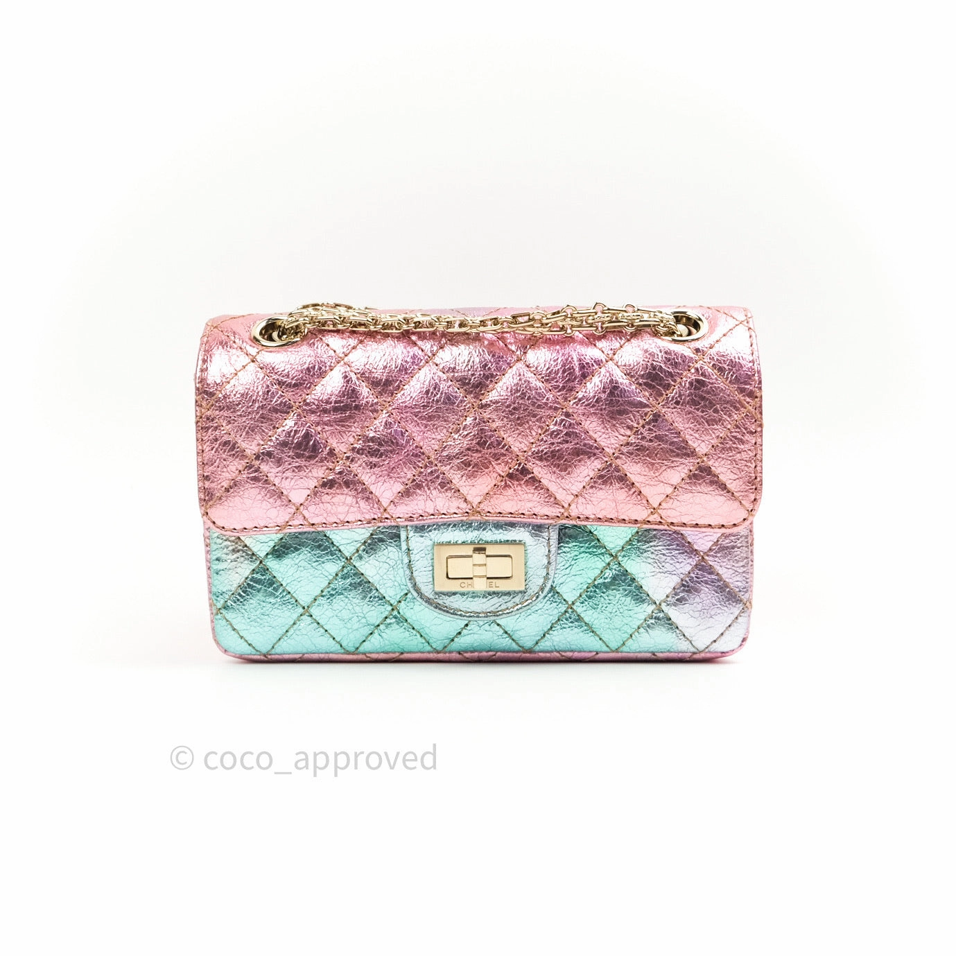 Chanel Mini Reissue 224 Rainbow Quilted Calfskin Gold Hardware