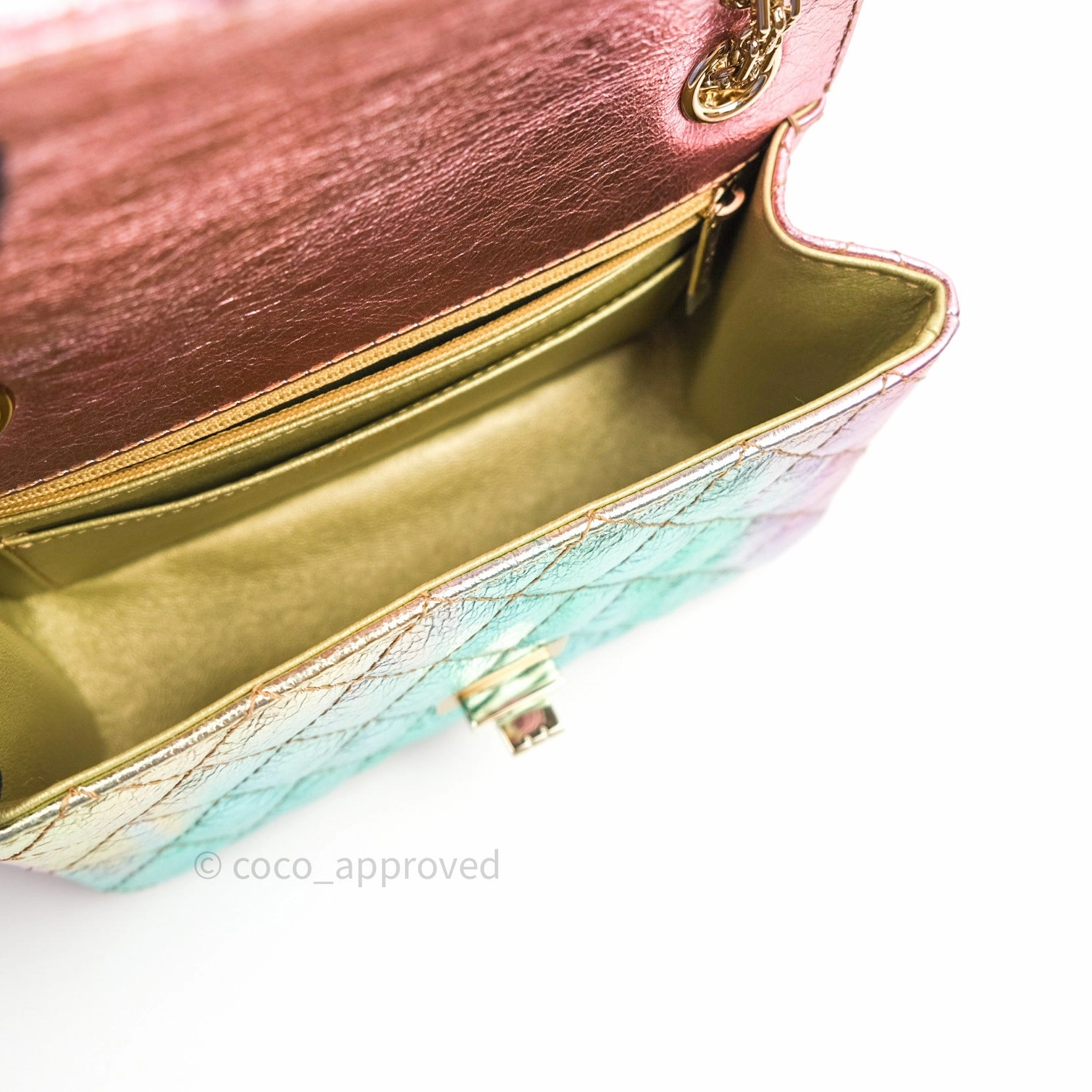 Chanel Mini Reissue 224 Rainbow Quilted Calfskin Gold Hardware