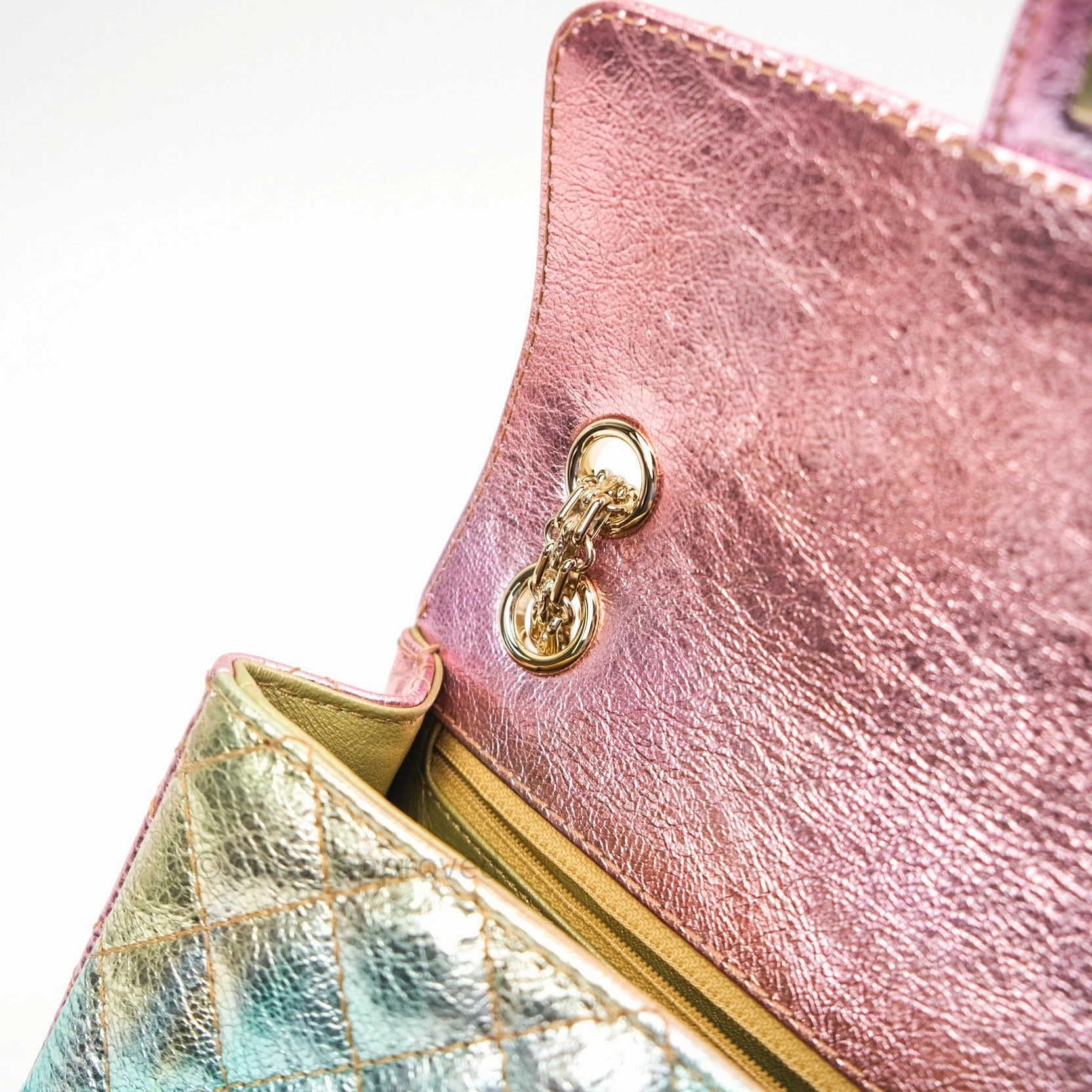 Chanel Mini Reissue 224 Rainbow Quilted Calfskin Gold Hardware