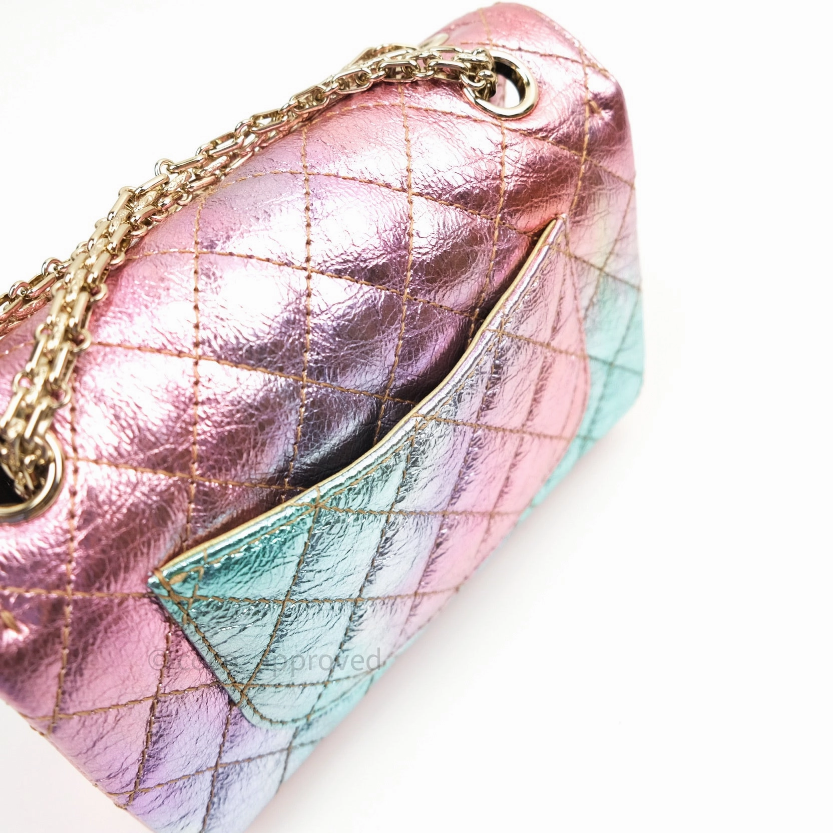 Chanel Mini Reissue 224 Rainbow Quilted Calfskin Gold Hardware