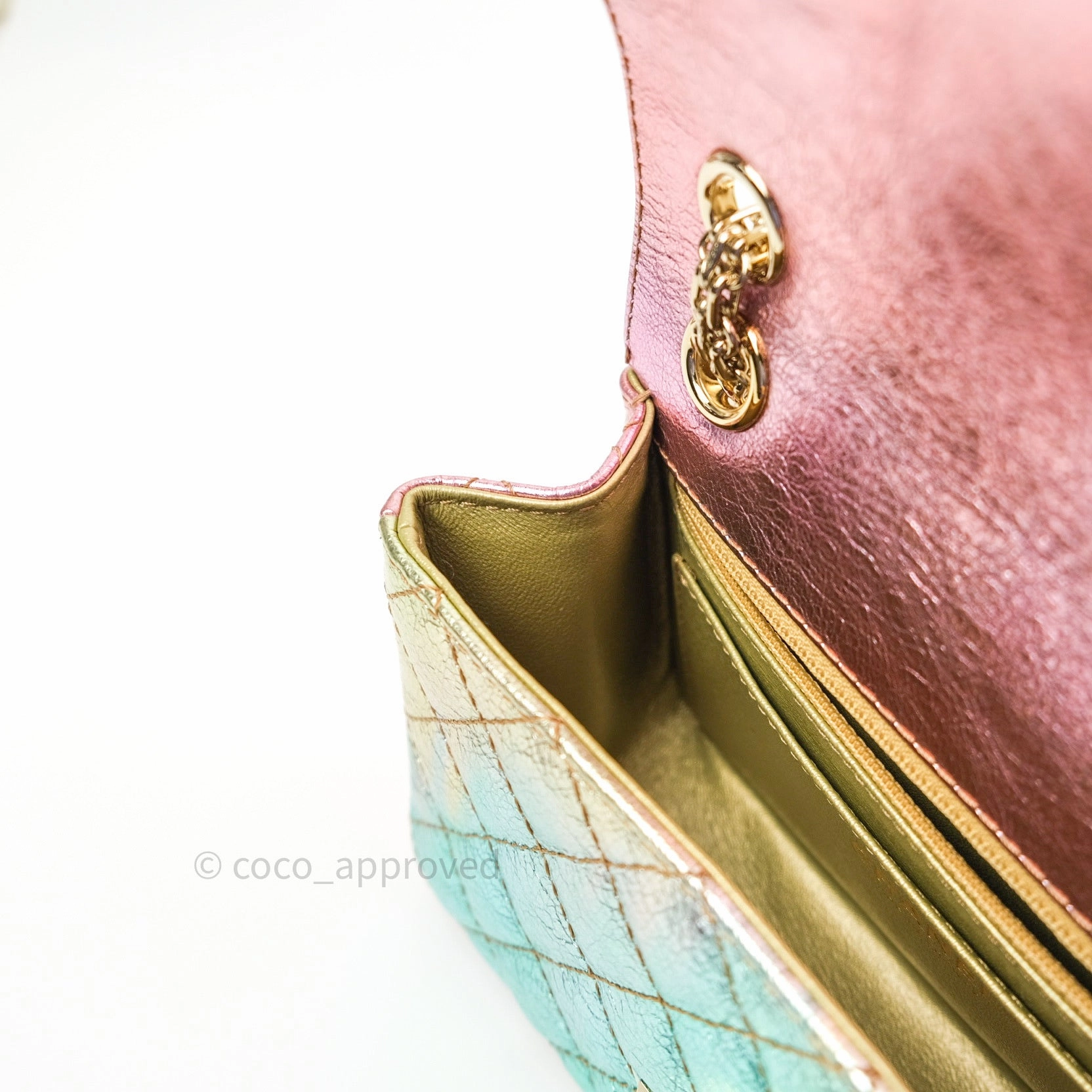 Chanel Mini Reissue 224 Rainbow Quilted Calfskin Gold Hardware