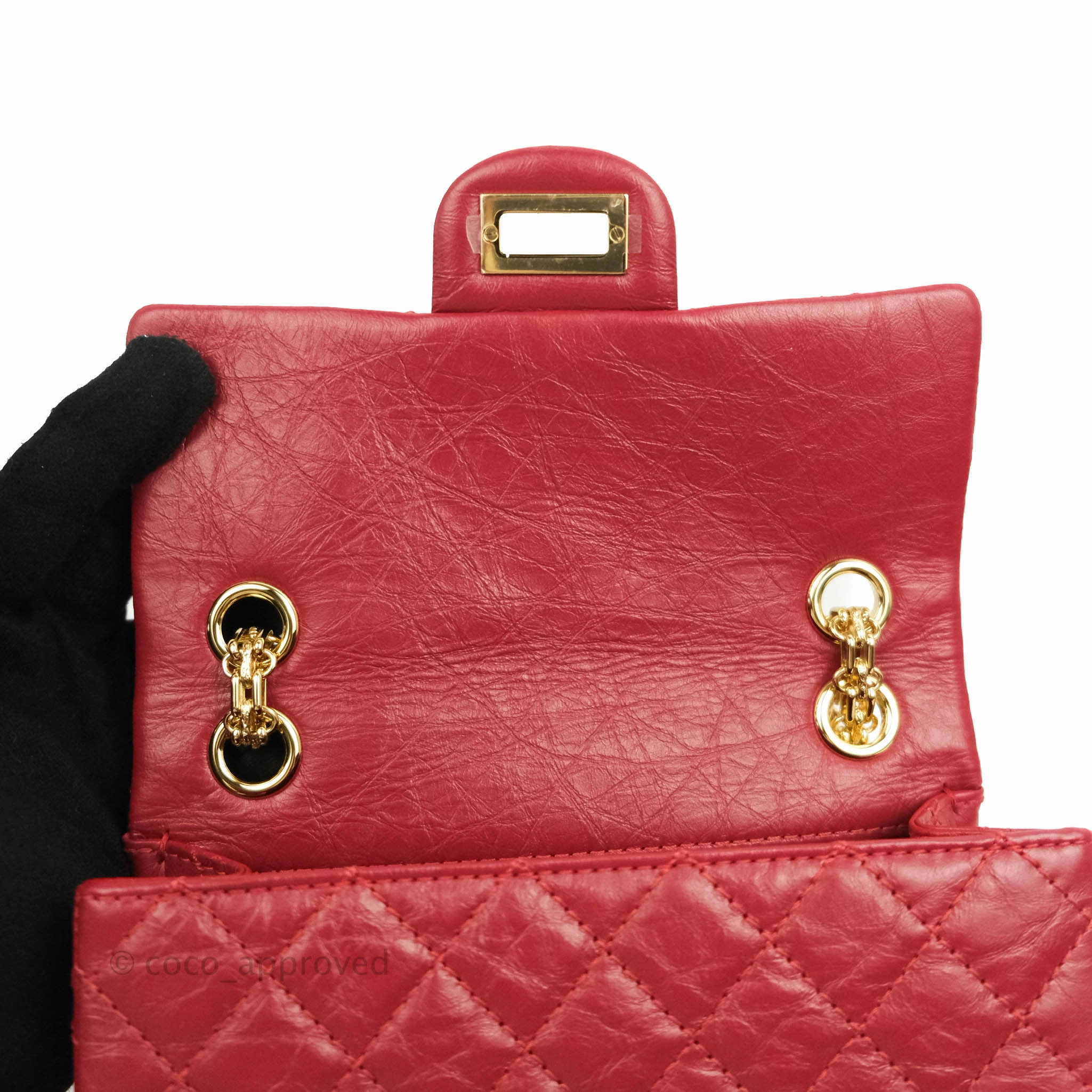 Chanel Mini Reissue 224 Red Aged Calfskin Gold Hardware 19S