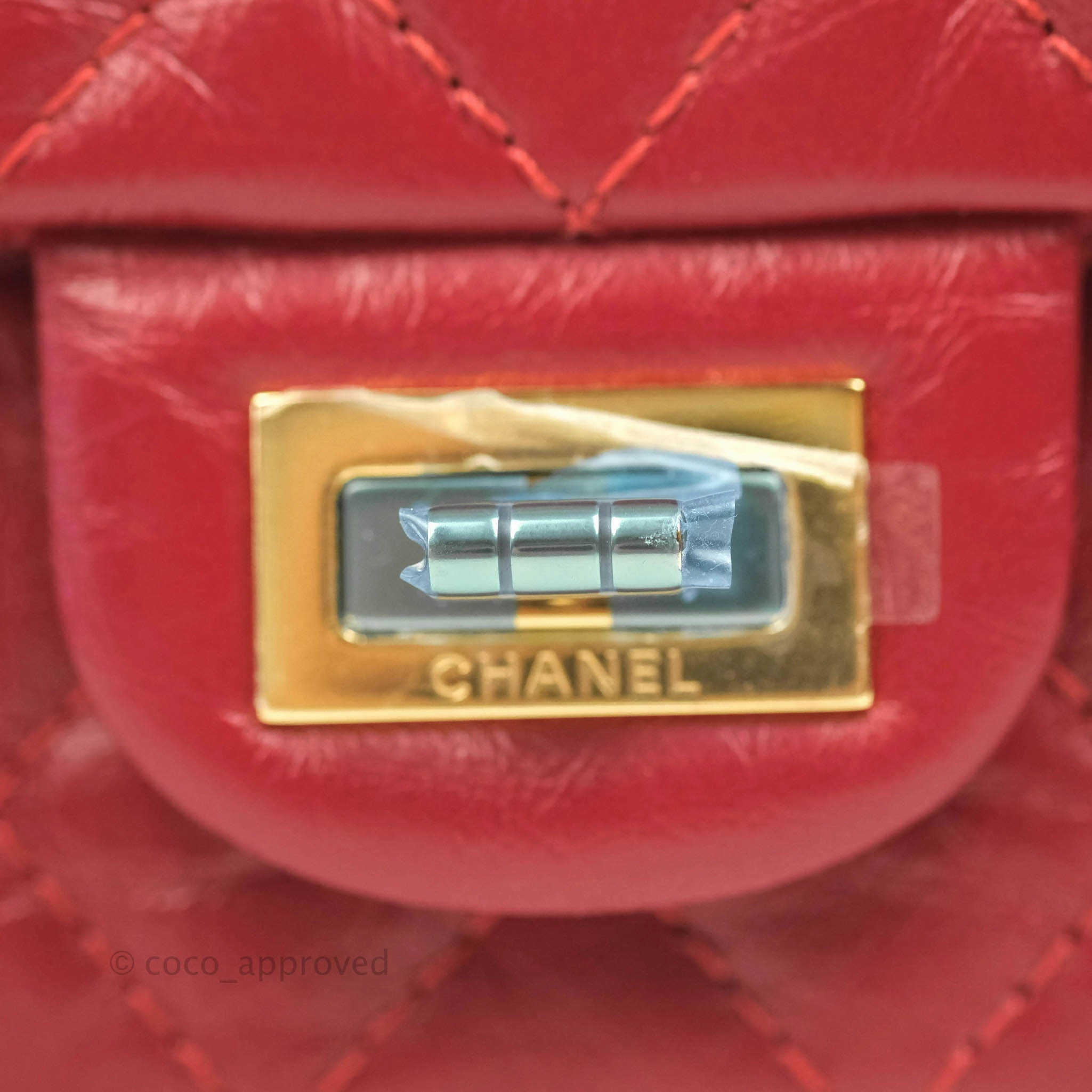 Chanel Mini Reissue 224 Red Aged Calfskin Gold Hardware 19S