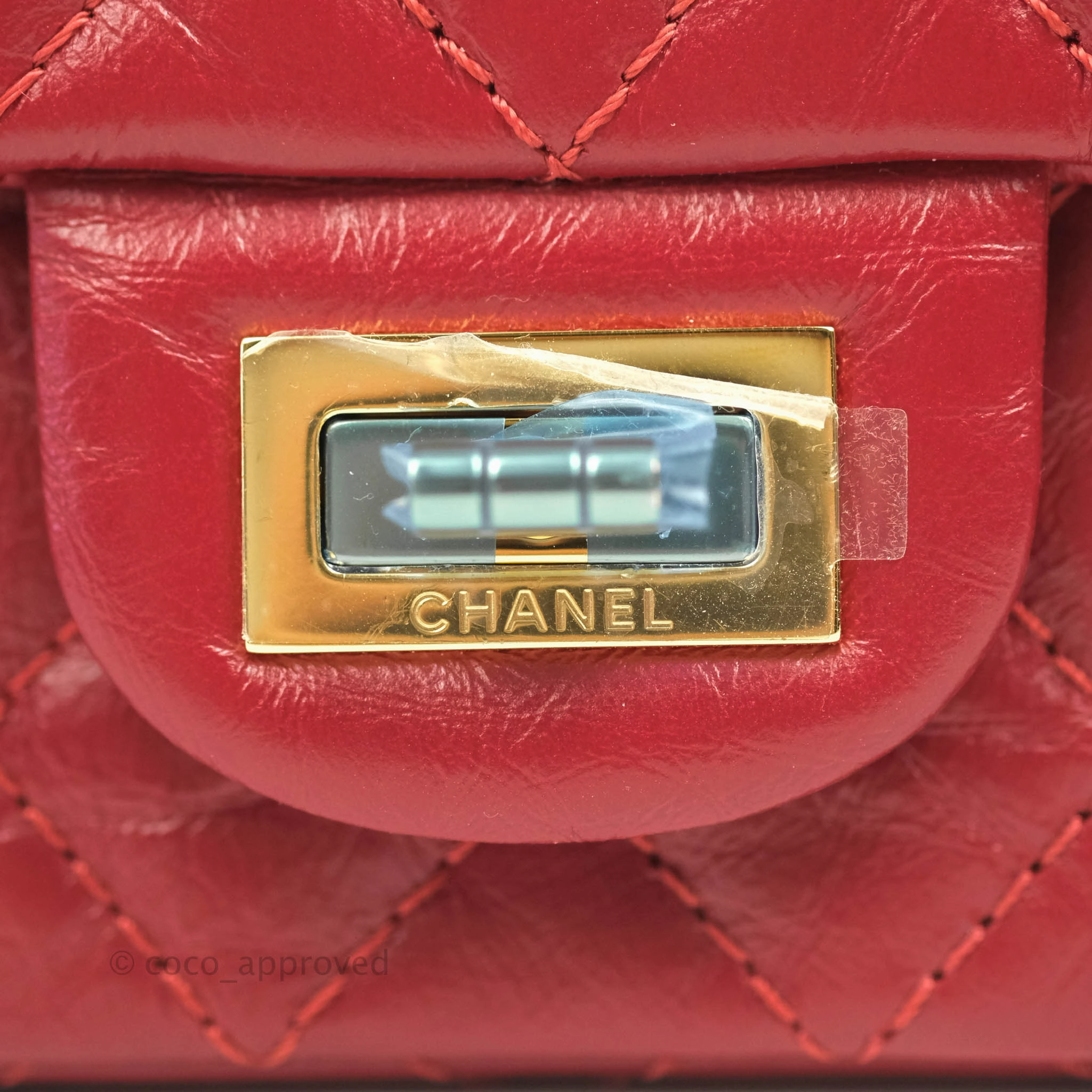 Chanel Mini Reissue 224 Red Aged Calfskin Gold Hardware 19S