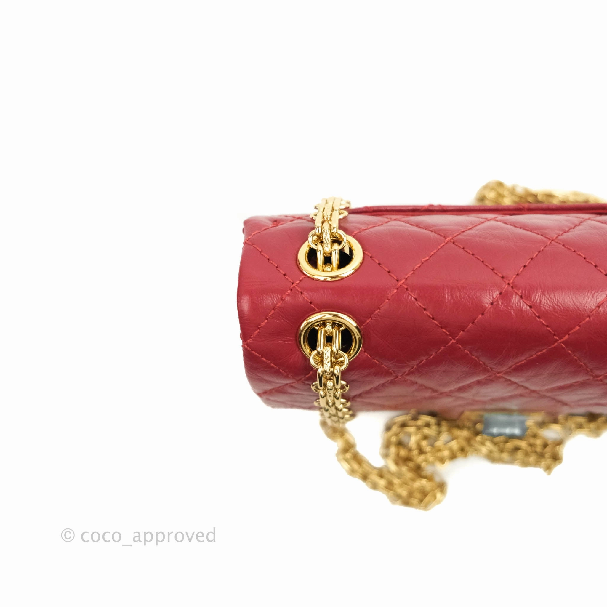 Chanel Mini Reissue 224 Red Aged Calfskin Gold Hardware 19S