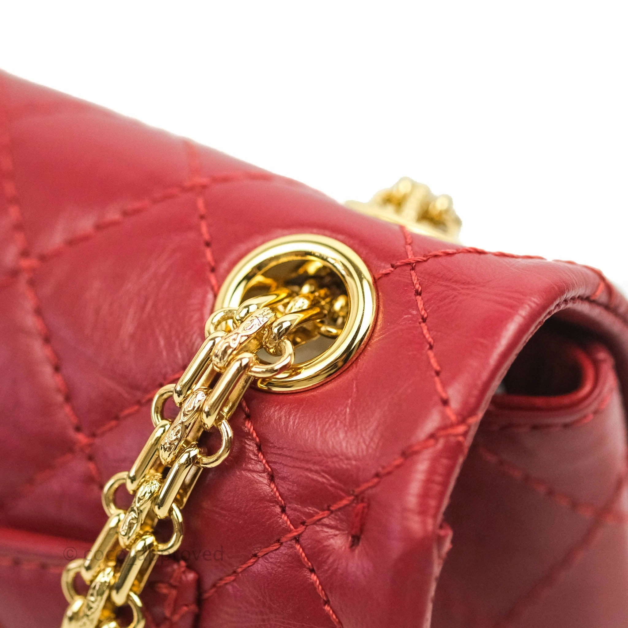 Chanel Mini Reissue 224 Red Aged Calfskin Gold Hardware 19S