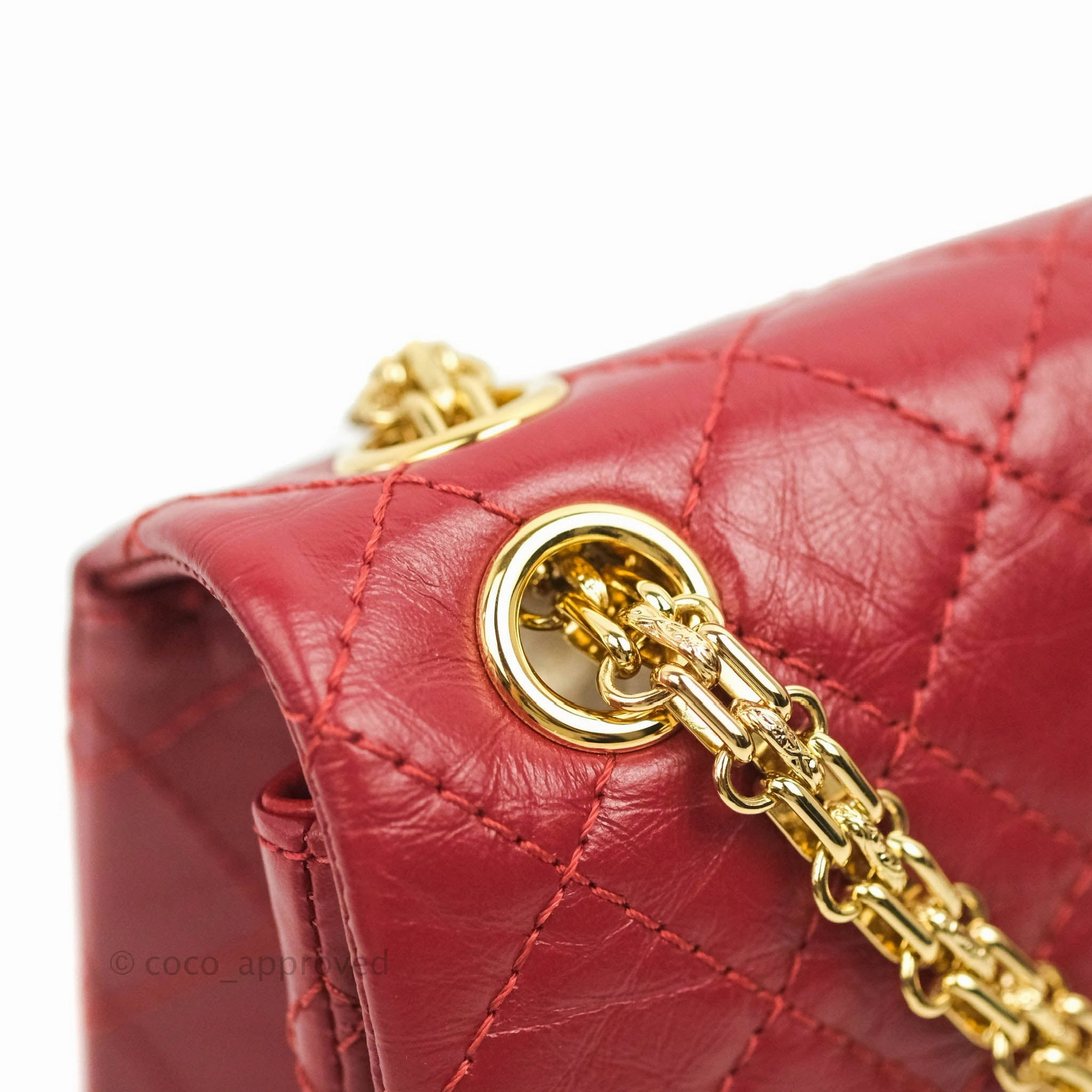 Chanel Mini Reissue 224 Red Aged Calfskin Gold Hardware 19S