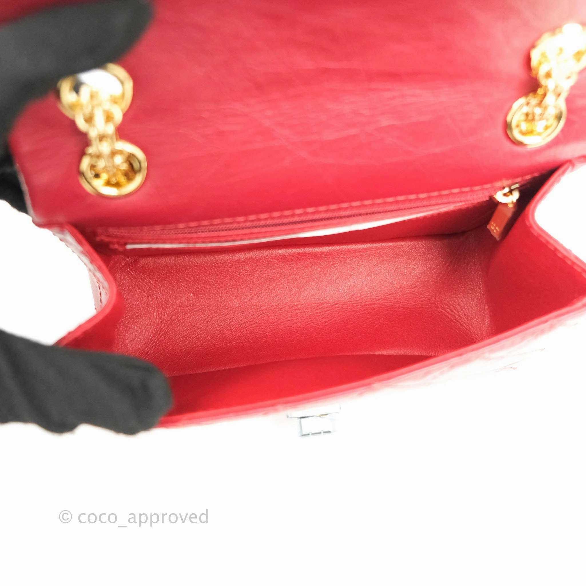 Chanel Mini Reissue 224 Red Aged Calfskin Gold Hardware 19S