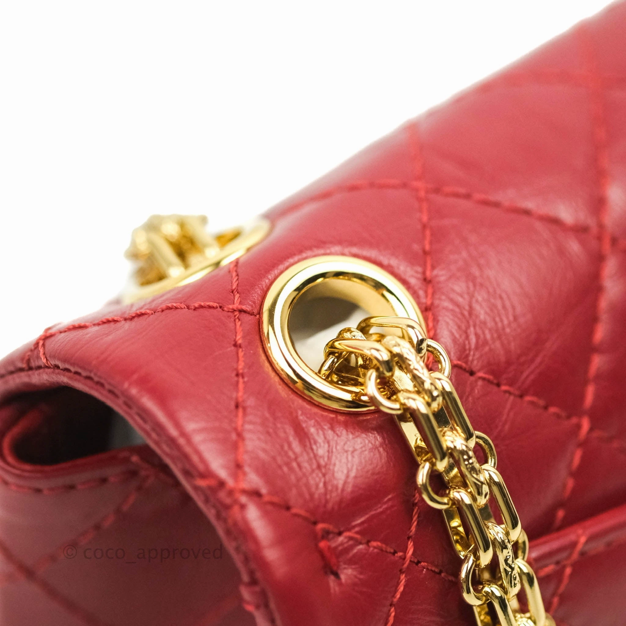 Chanel Mini Reissue 224 Red Aged Calfskin Gold Hardware 19S