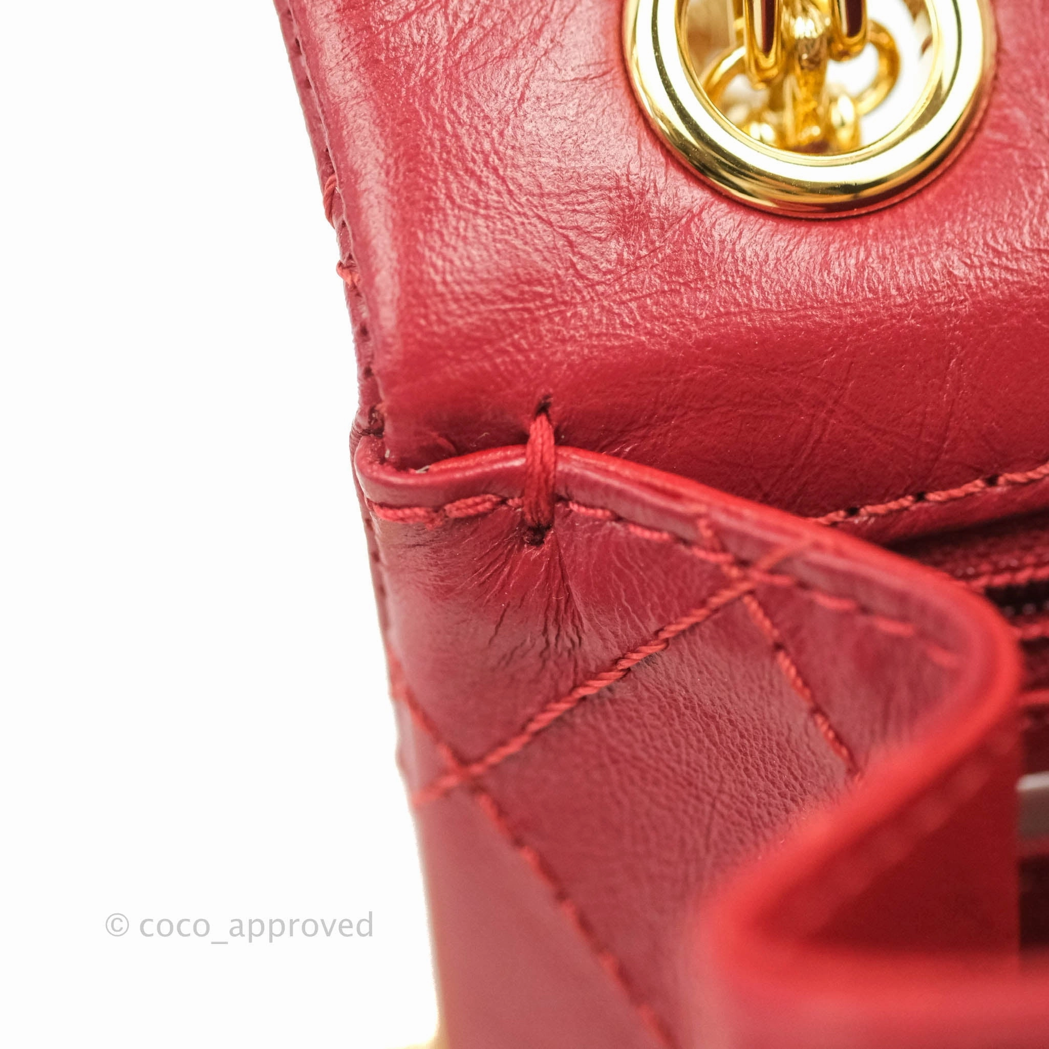Chanel Mini Reissue 224 Red Aged Calfskin Gold Hardware 19S