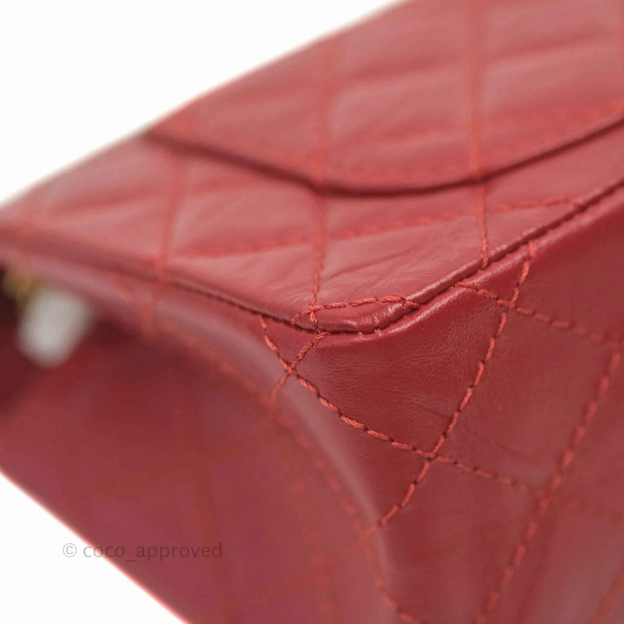 Chanel Mini Reissue 224 Red Aged Calfskin Gold Hardware 19S