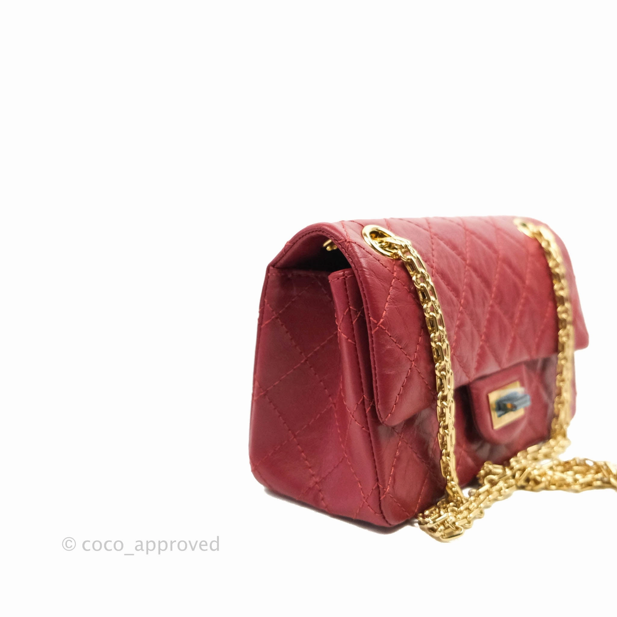 Chanel Mini Reissue 224 Red Aged Calfskin Gold Hardware 19S