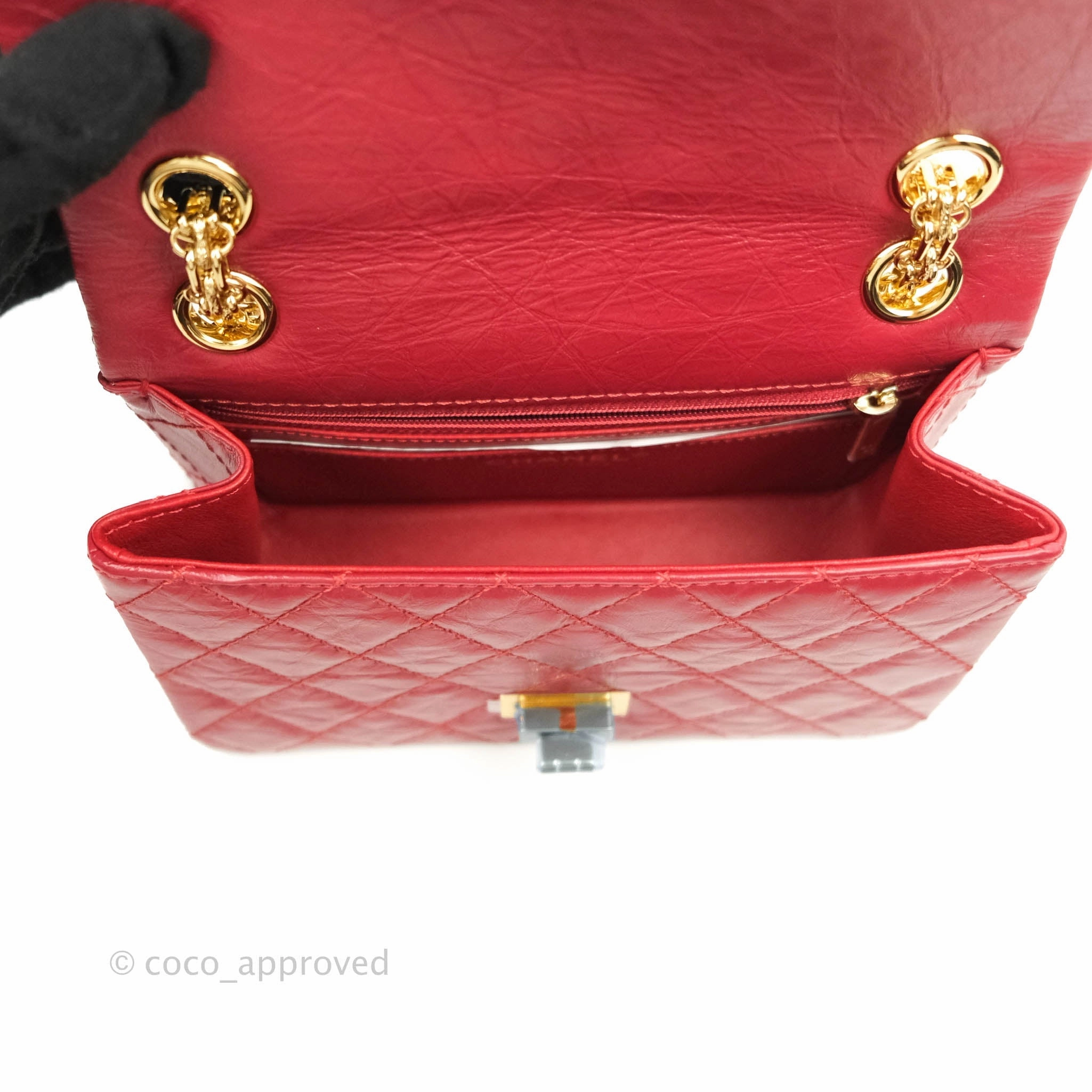Chanel Mini Reissue 224 Red Aged Calfskin Gold Hardware 19S