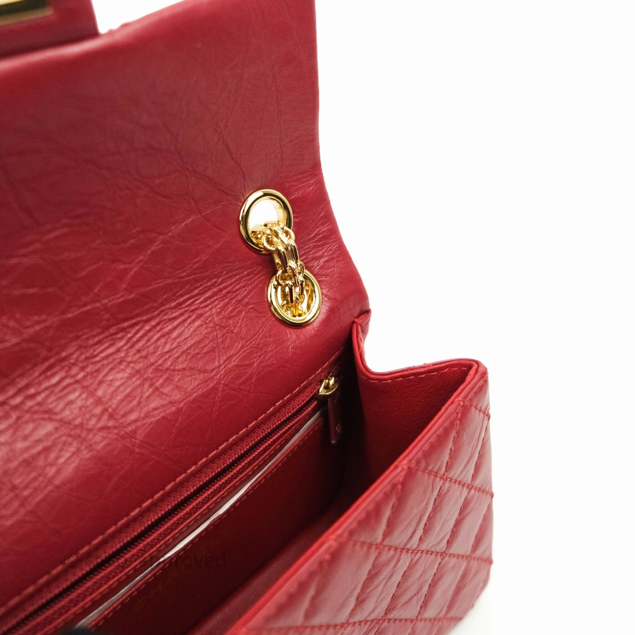Chanel Mini Reissue 224 Red Aged Calfskin Gold Hardware 19S