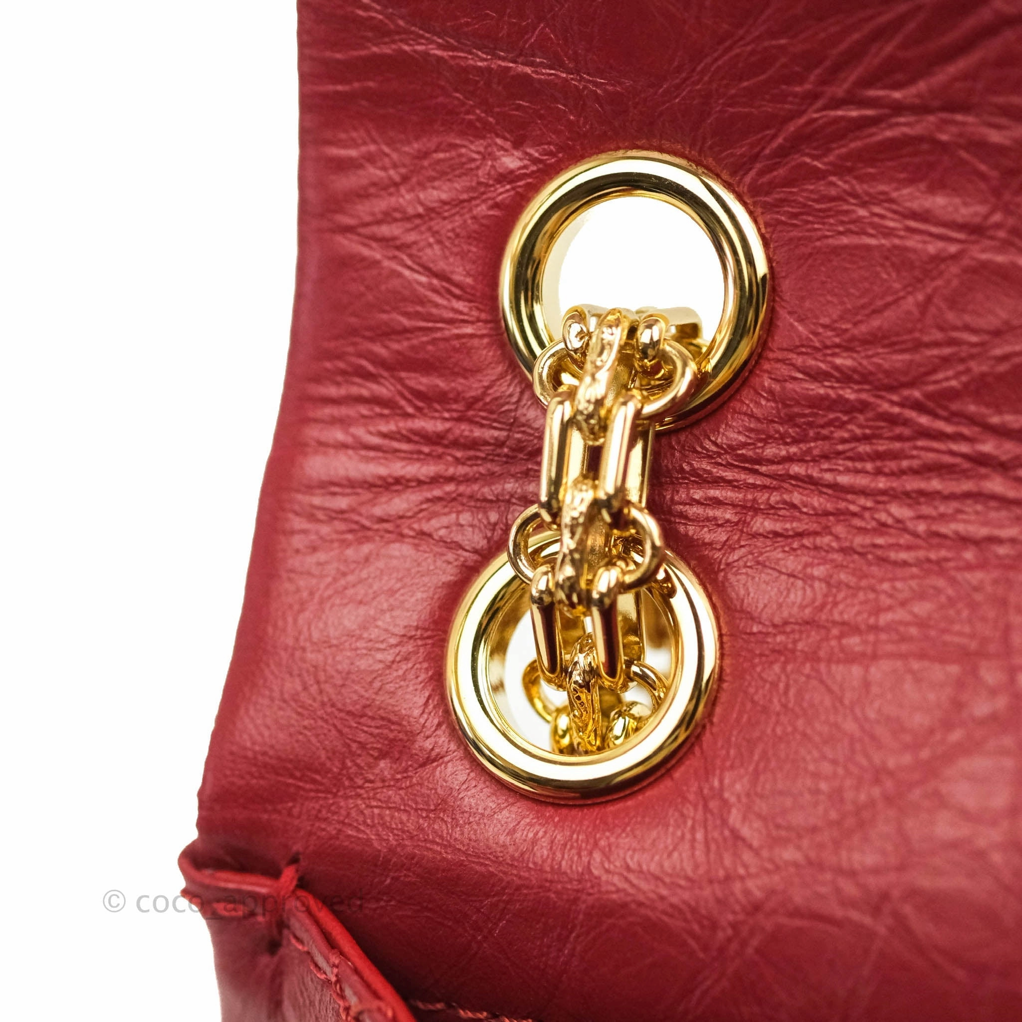 Chanel Mini Reissue 224 Red Aged Calfskin Gold Hardware 19S