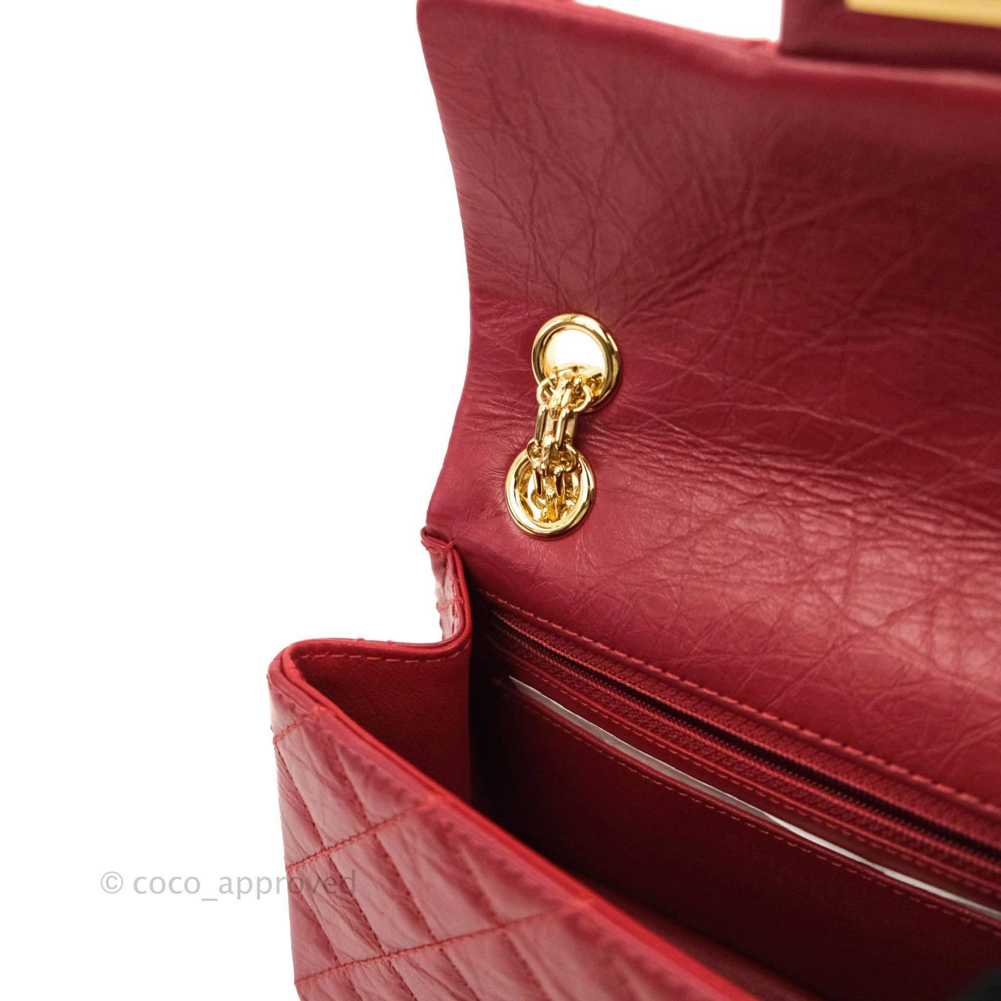 Chanel Mini Reissue 224 Red Aged Calfskin Gold Hardware 19S