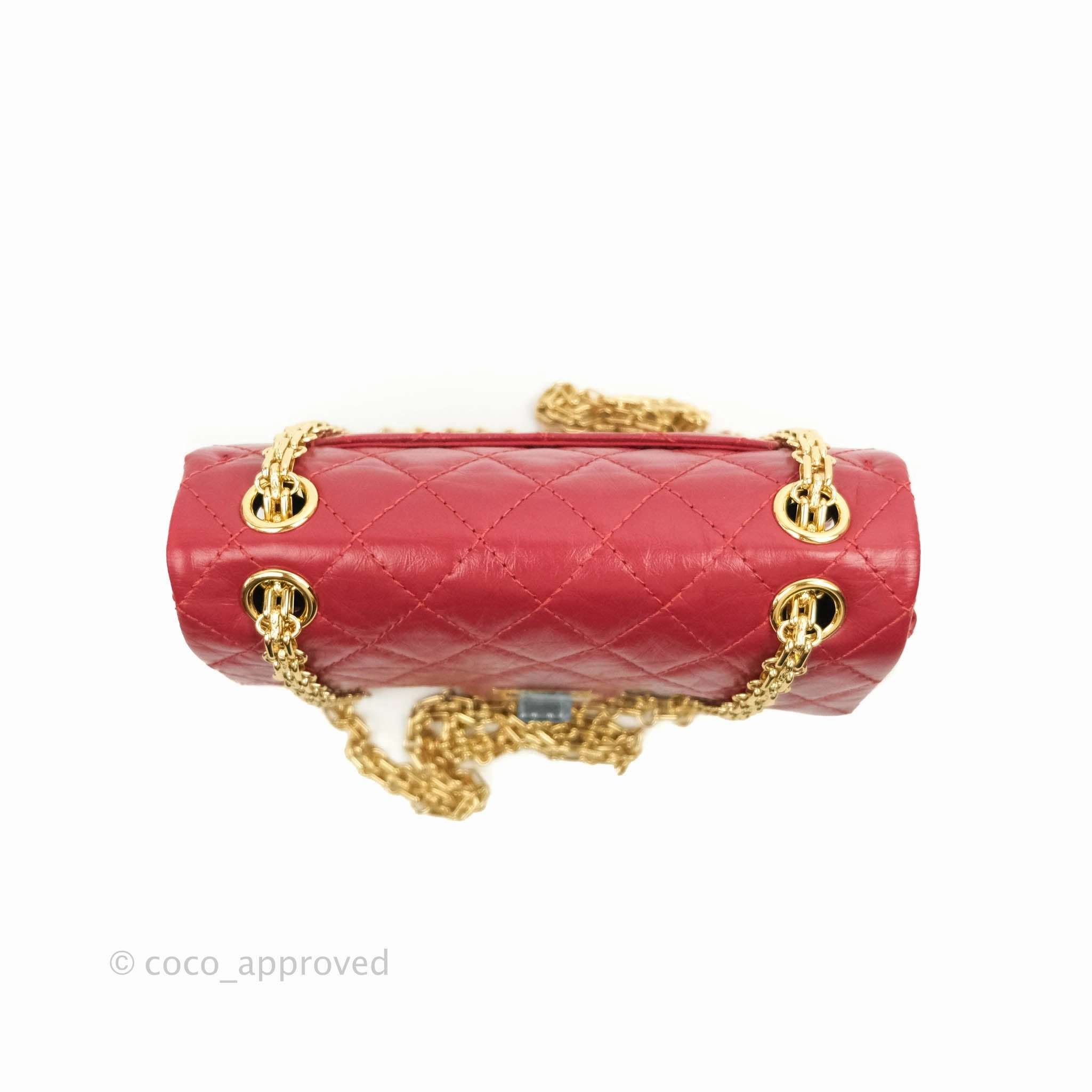 Chanel Mini Reissue 224 Red Aged Calfskin Gold Hardware 19S