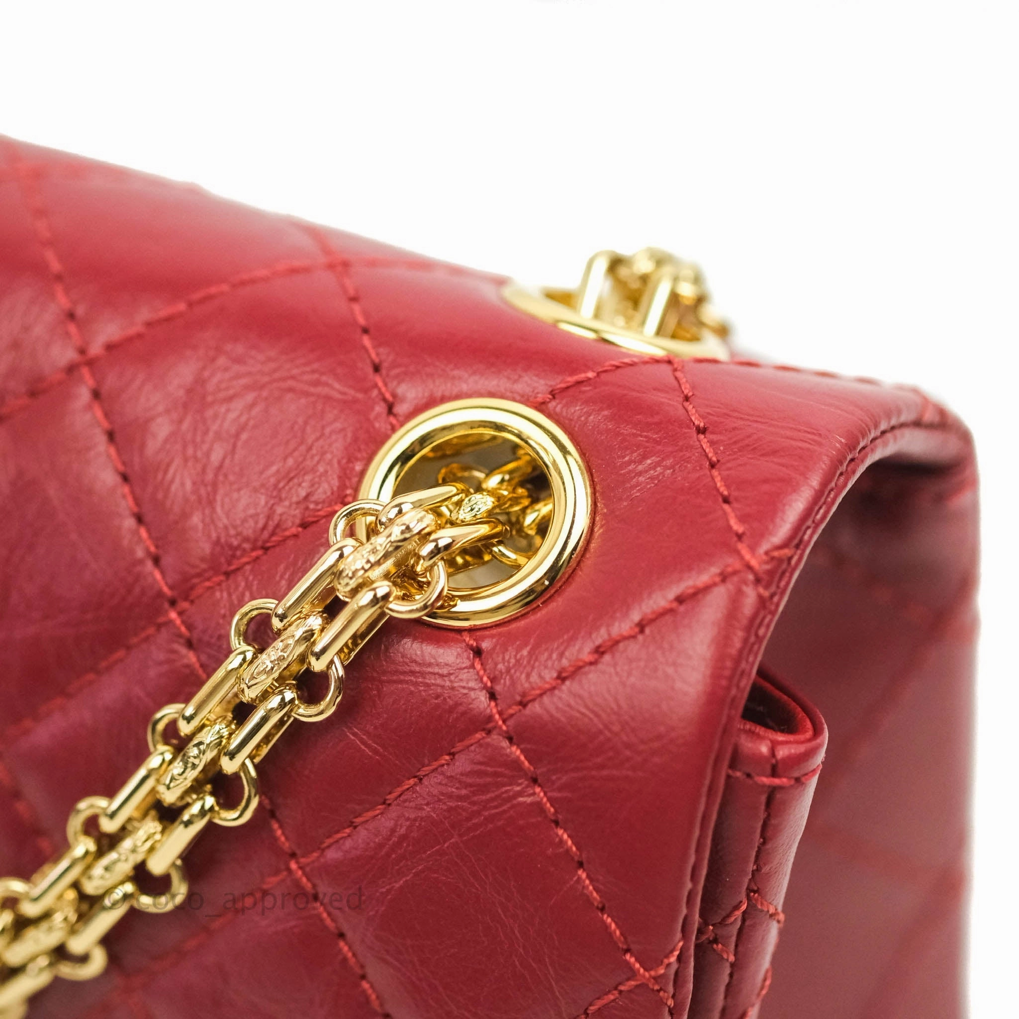 Chanel Mini Reissue 224 Red Aged Calfskin Gold Hardware 19S