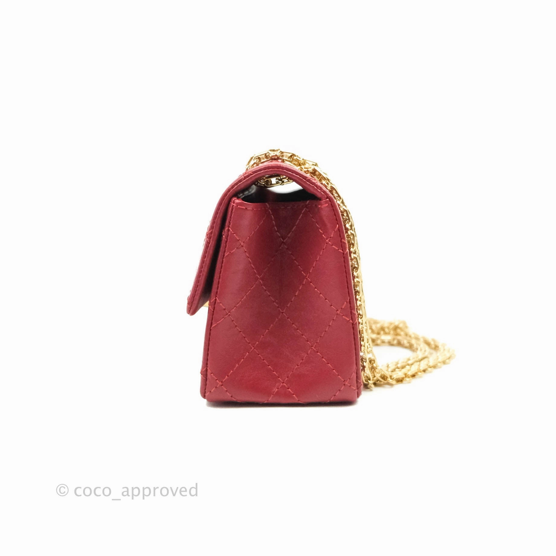 Chanel Mini Reissue 224 Red Aged Calfskin Gold Hardware 19S