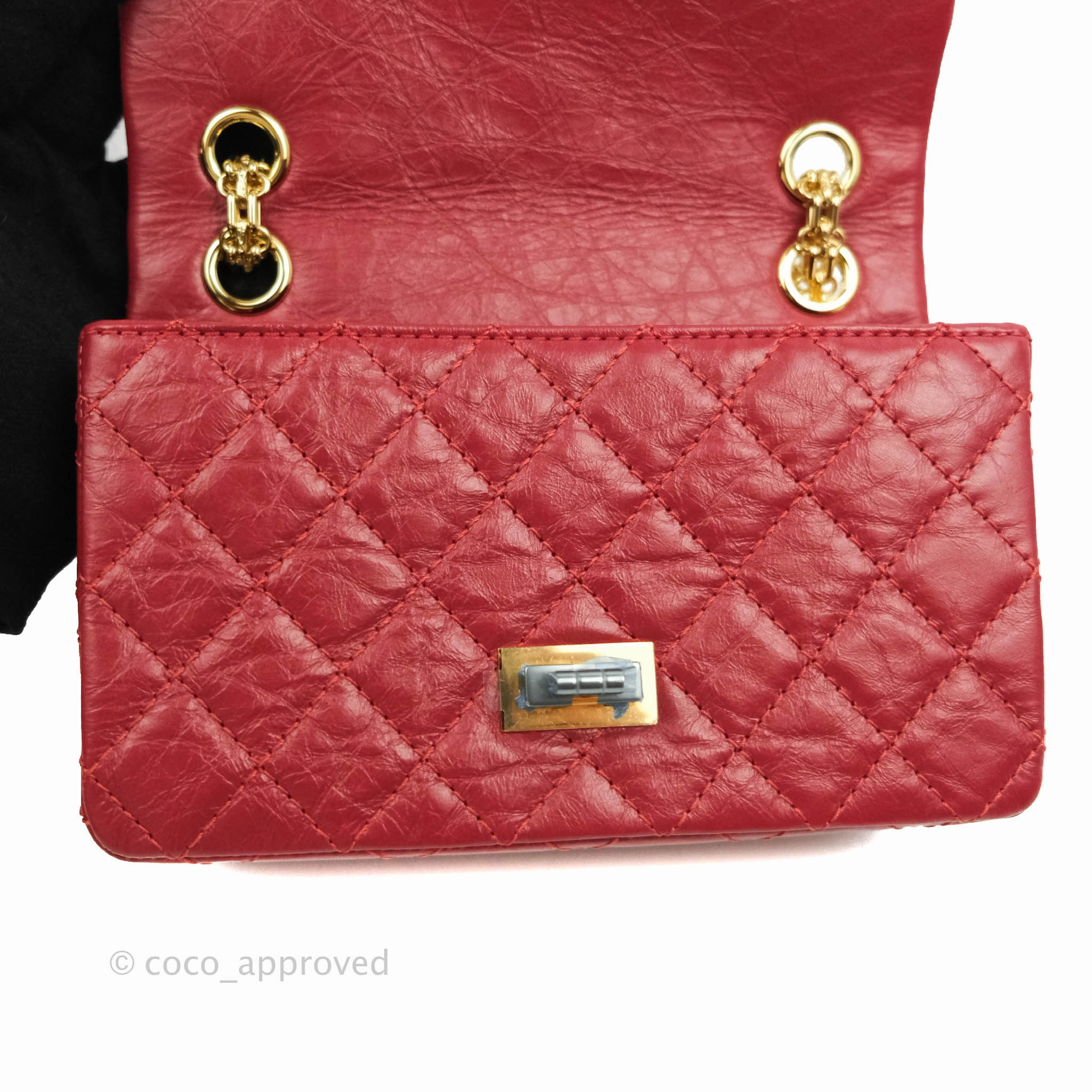 Chanel Mini Reissue 224 Red Aged Calfskin Gold Hardware 19S