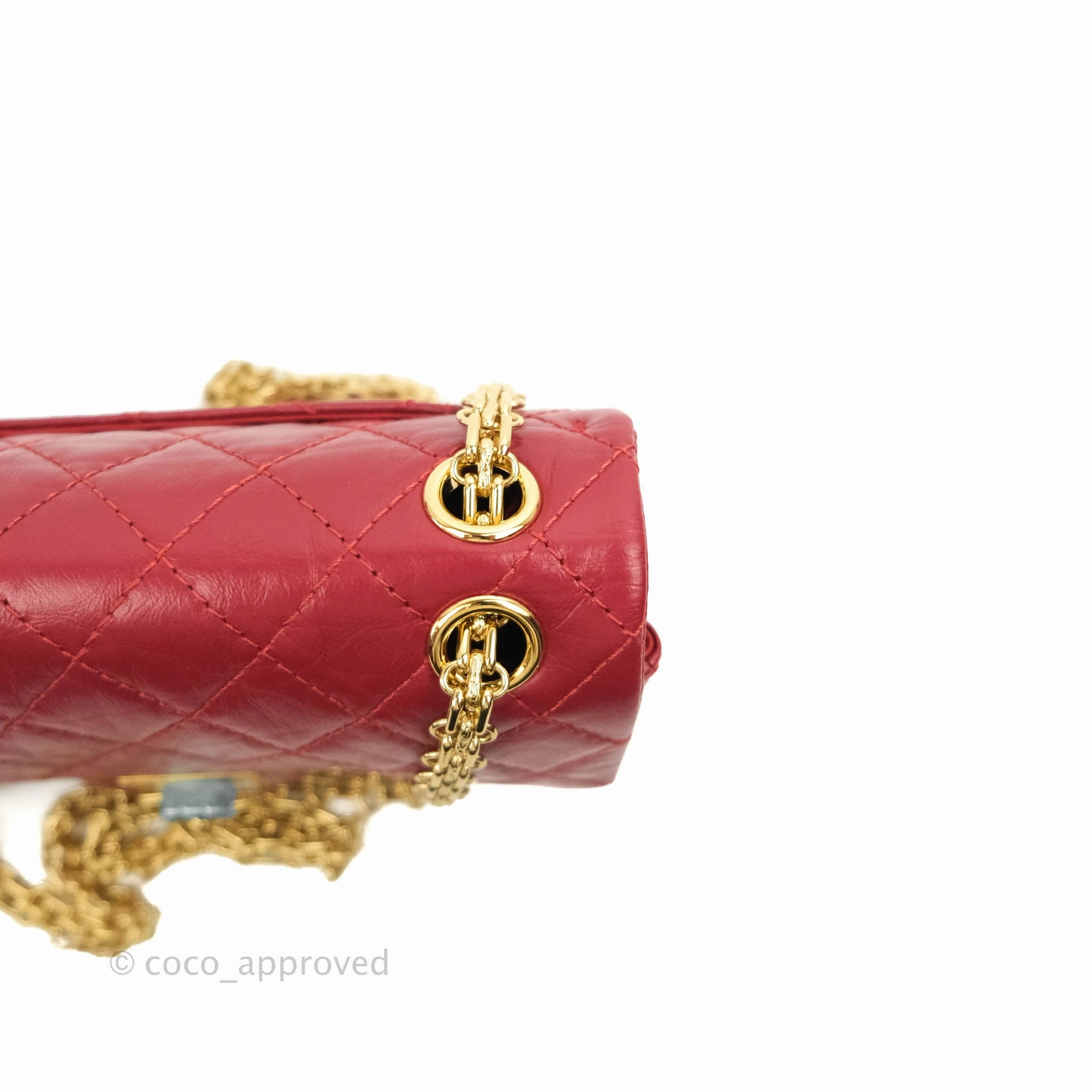 Chanel Mini Reissue 224 Red Aged Calfskin Gold Hardware 19S