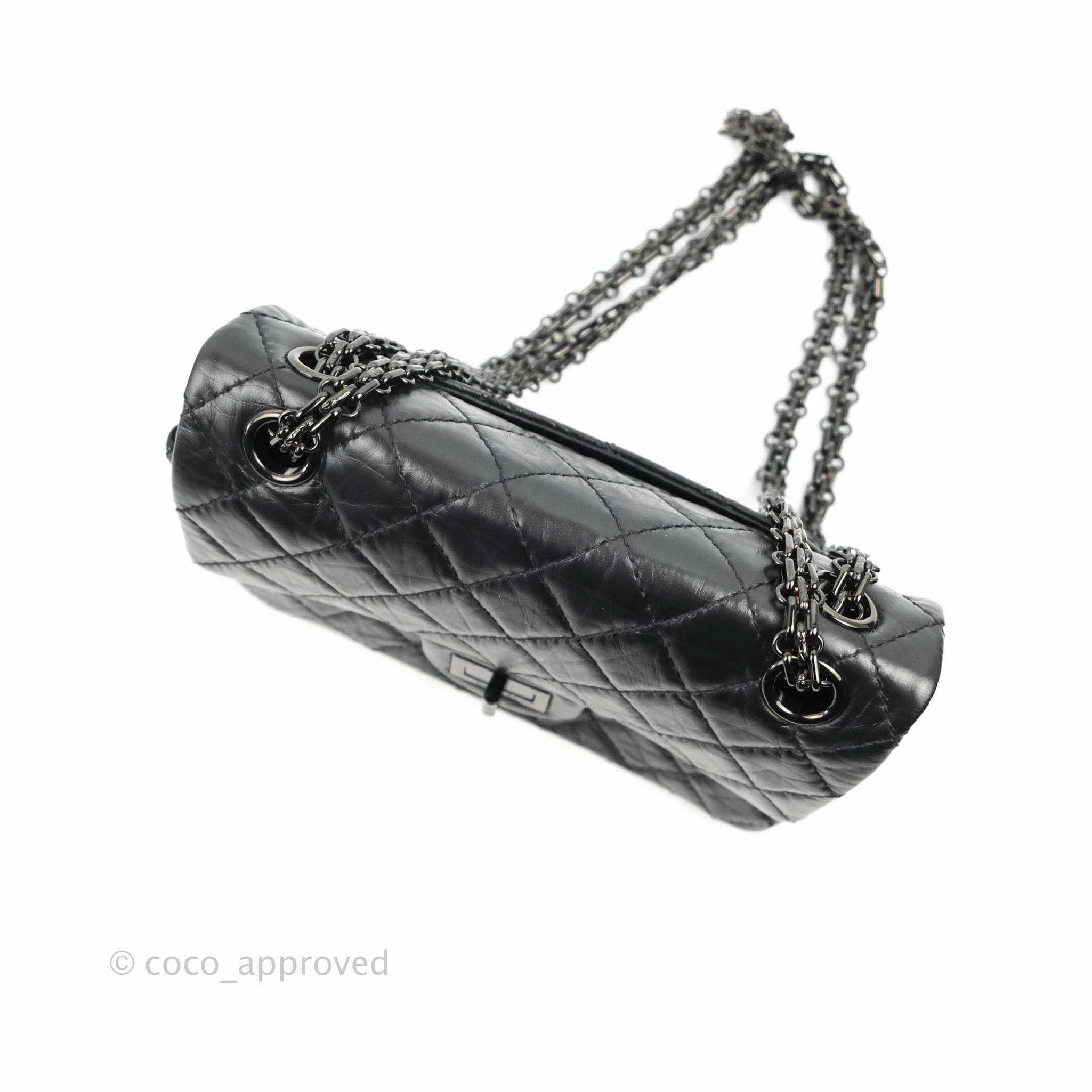 Chanel Mini Reissue 224 So Black Aged Calfskin Black Hardware