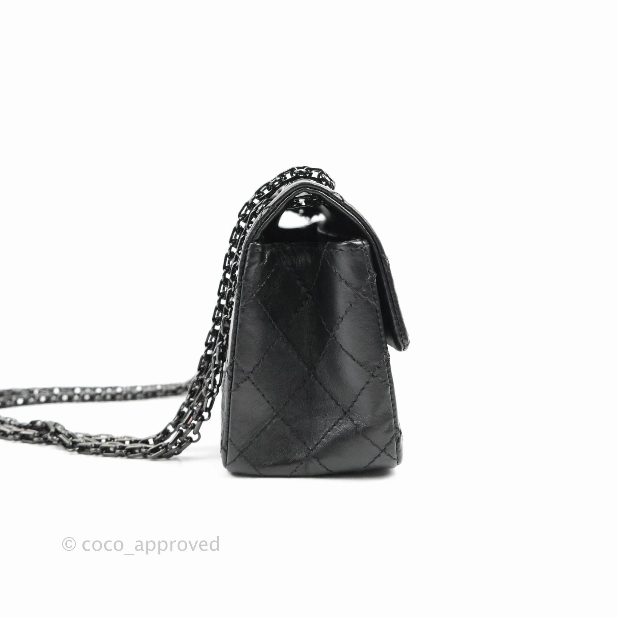 Chanel Mini Reissue 224 So Black Aged Calfskin Black Hardware