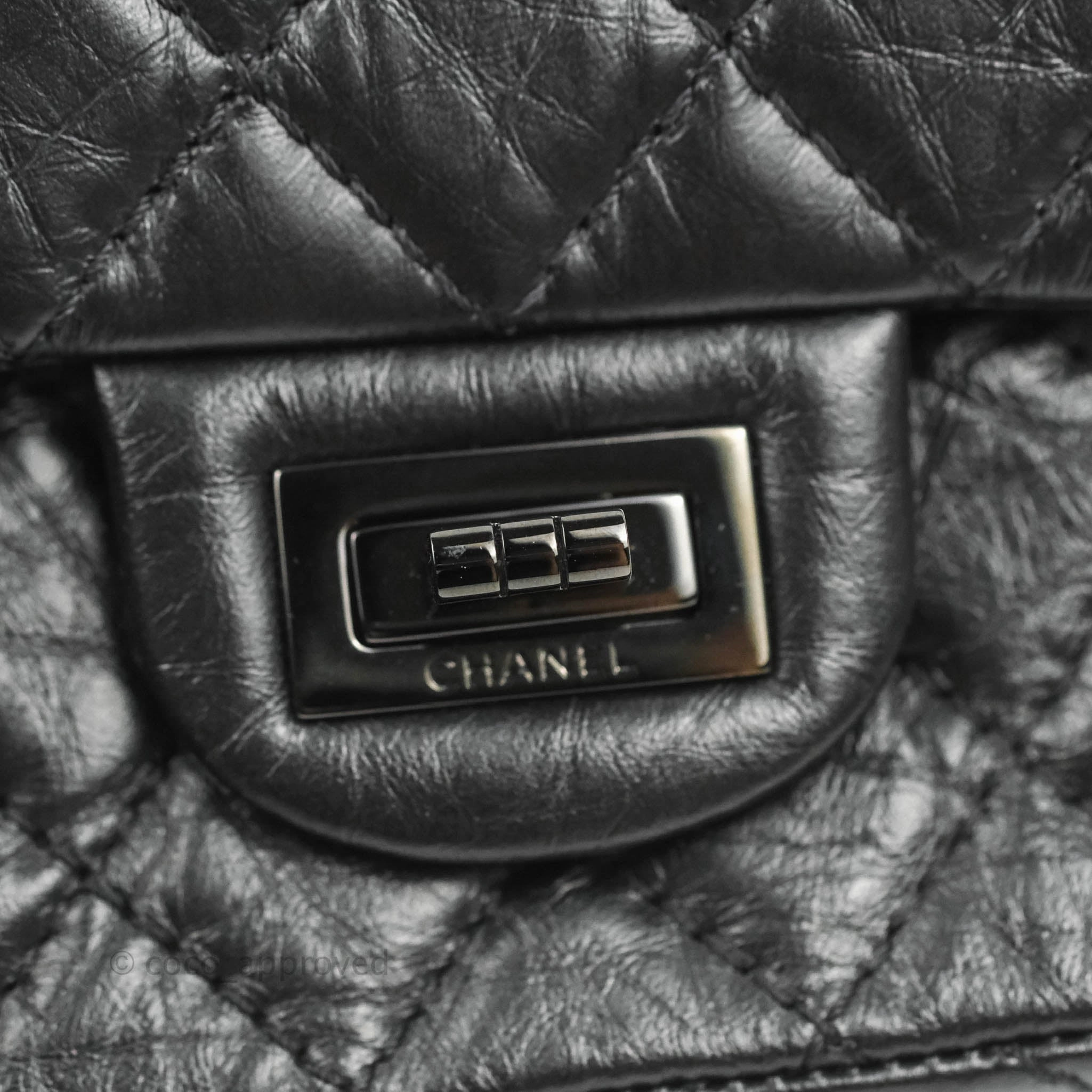 Chanel Mini Reissue 224 So Black Aged Calfskin Black Hardware
