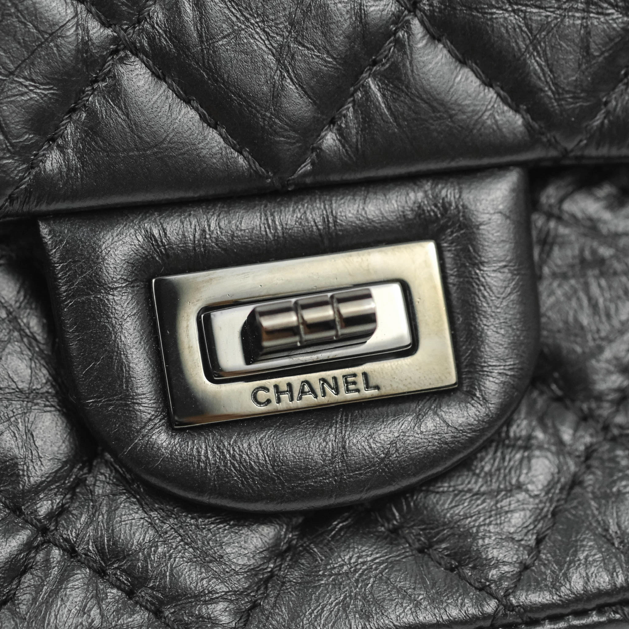 Chanel Mini Reissue 224 So Black Aged Calfskin Black Hardware