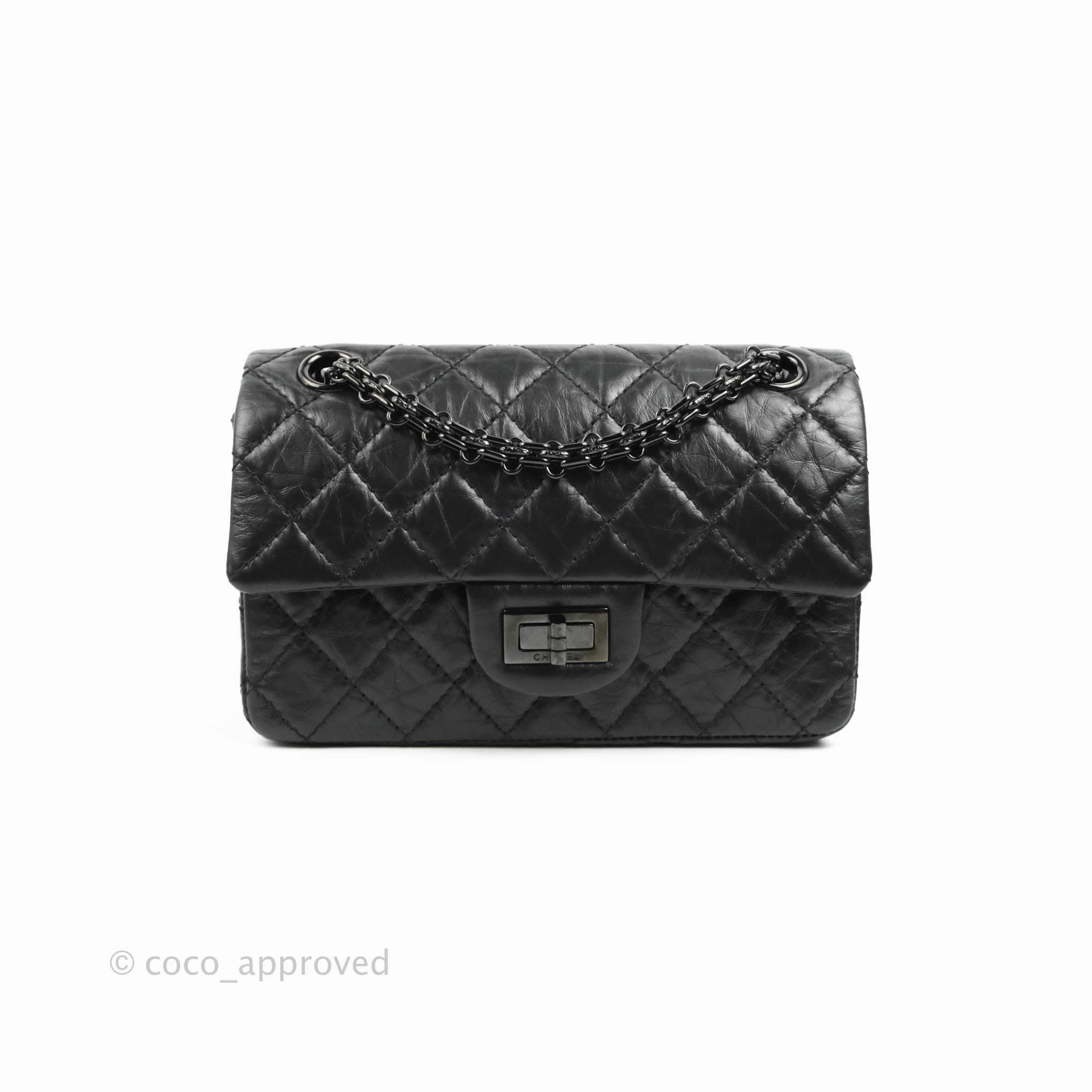Chanel Mini Reissue 224 So Black Aged Calfskin Black Hardware