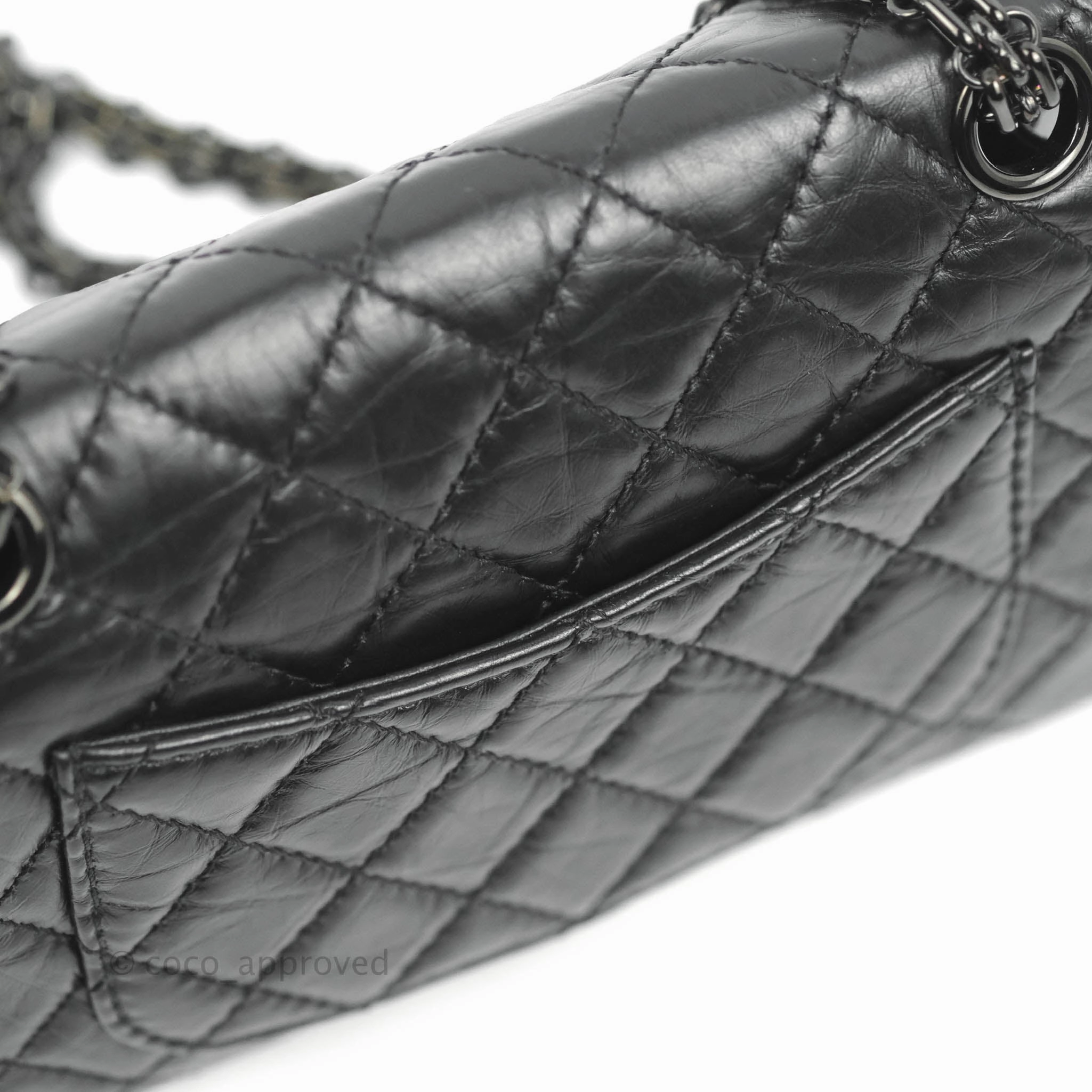 Chanel Mini Reissue 224 So Black Aged Calfskin Black Hardware