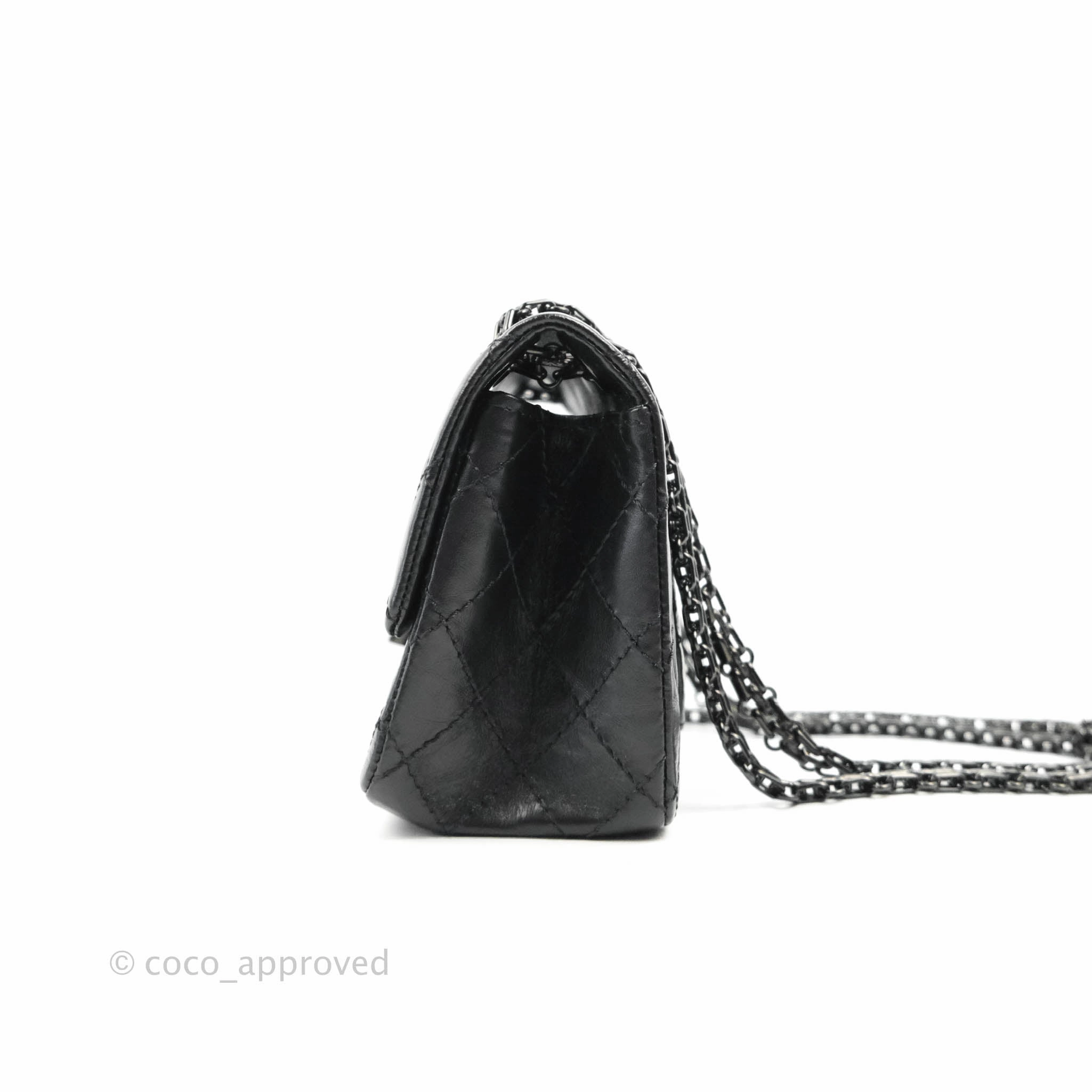Chanel Mini Reissue 224 So Black Aged Calfskin Black Hardware