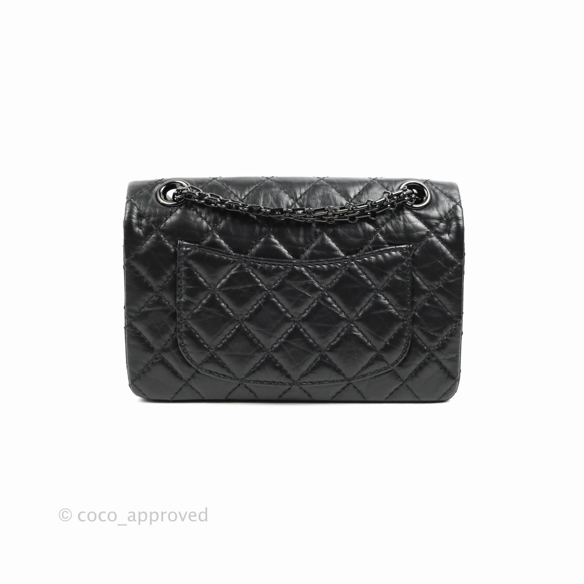 Chanel Mini Reissue 224 So Black Aged Calfskin Black Hardware