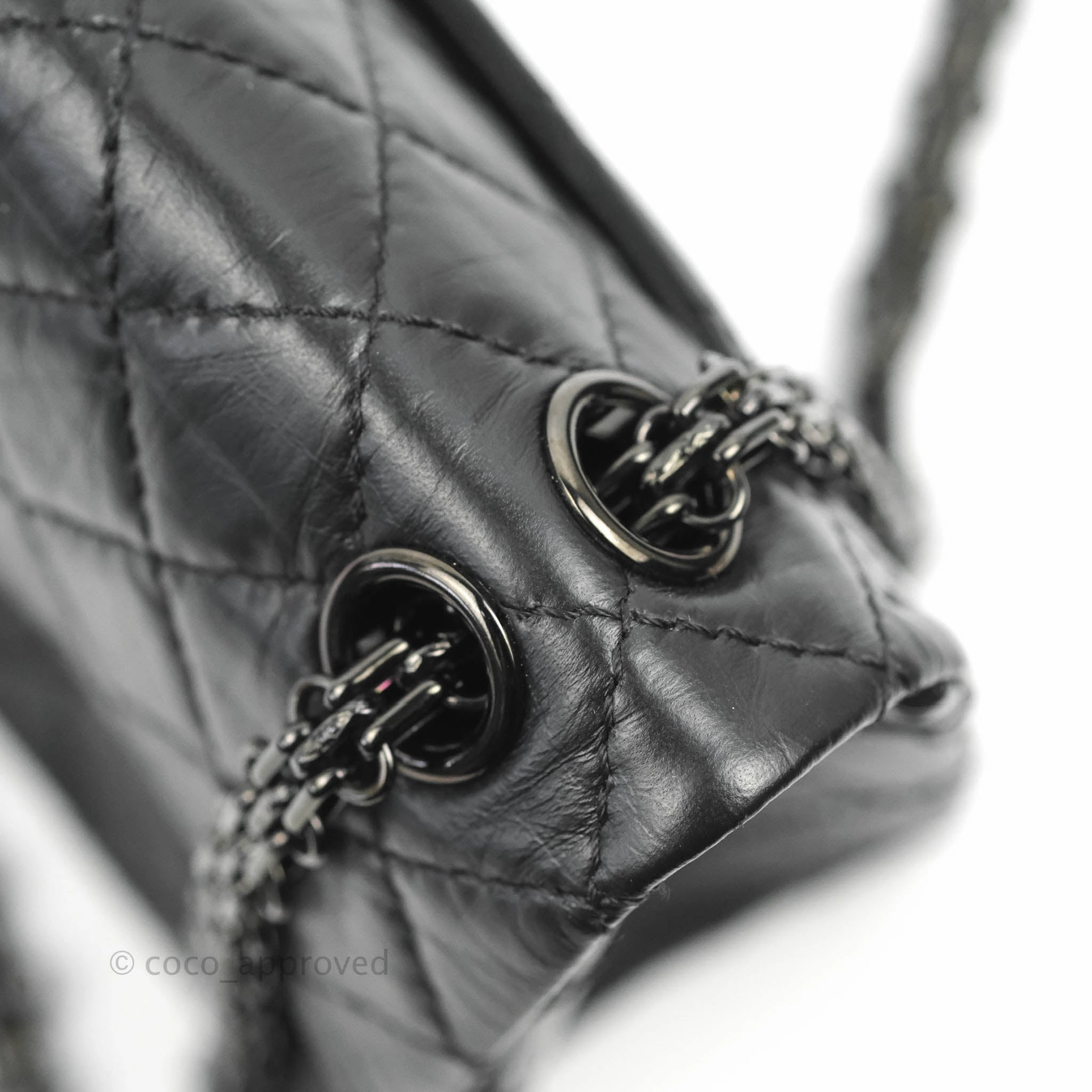 Chanel Mini Reissue 224 So Black Aged Calfskin Black Hardware