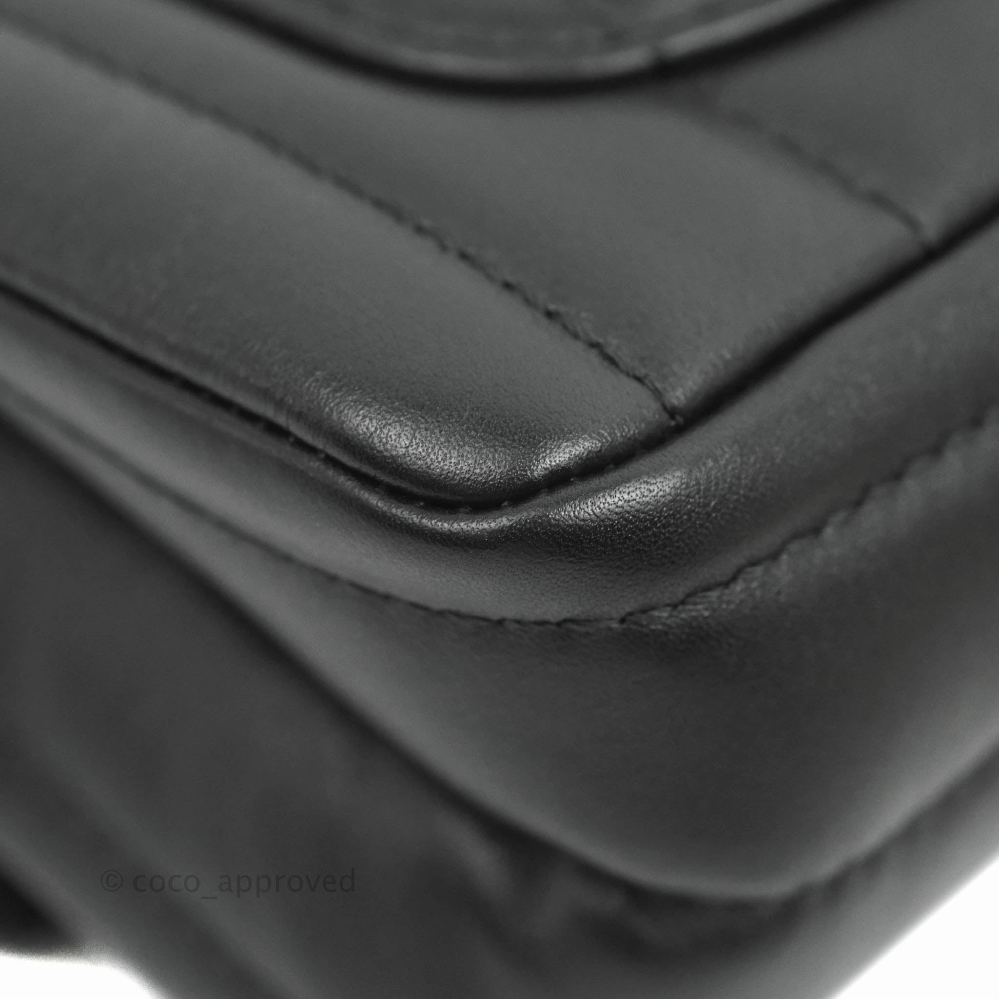 Chanel Mini Reissue 224 Vertical Quilted Black Calfskin Aged Gold Hardware
