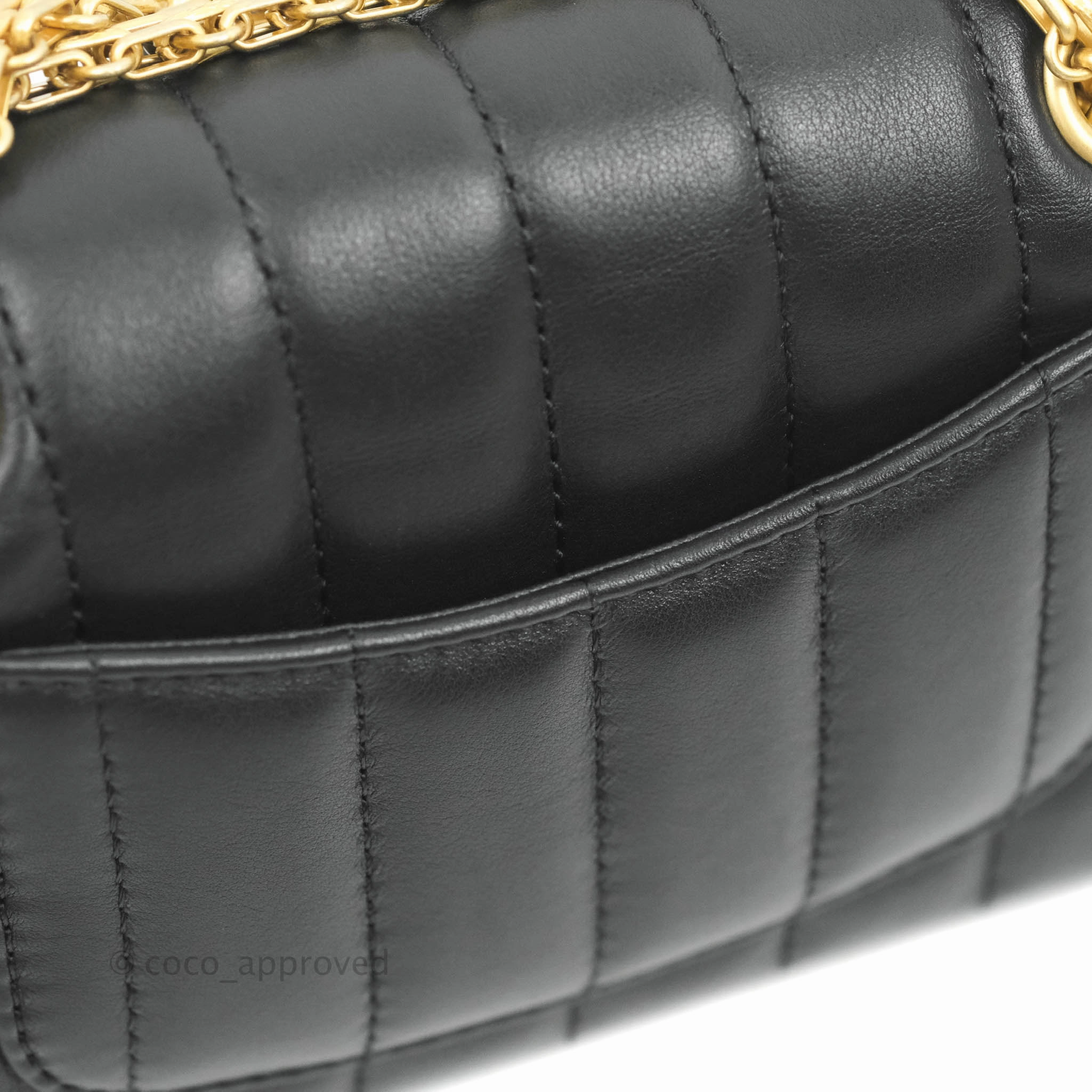 Chanel Mini Reissue 224 Vertical Quilted Black Calfskin Aged Gold Hardware