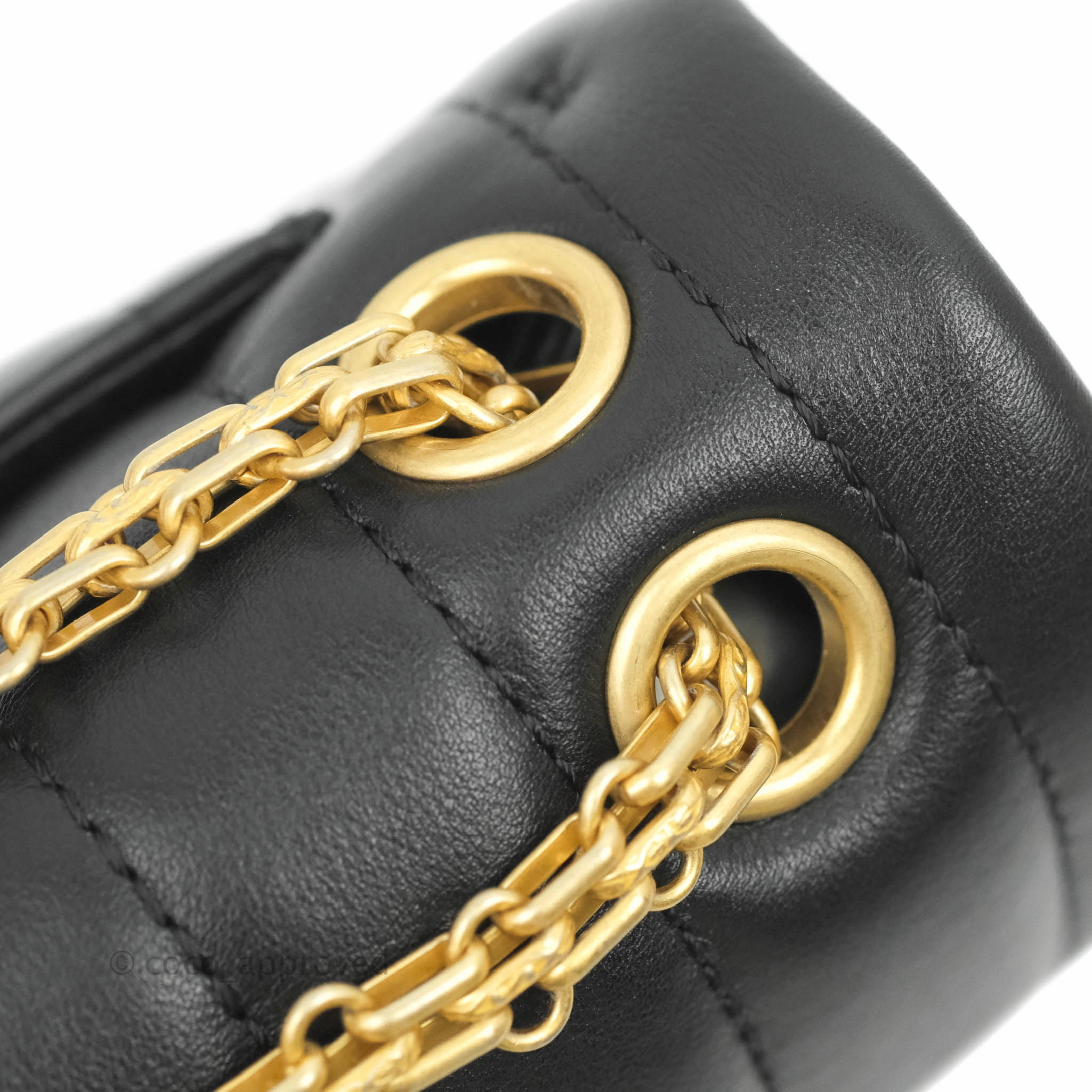 Chanel Mini Reissue 224 Vertical Quilted Black Calfskin Aged Gold Hardware