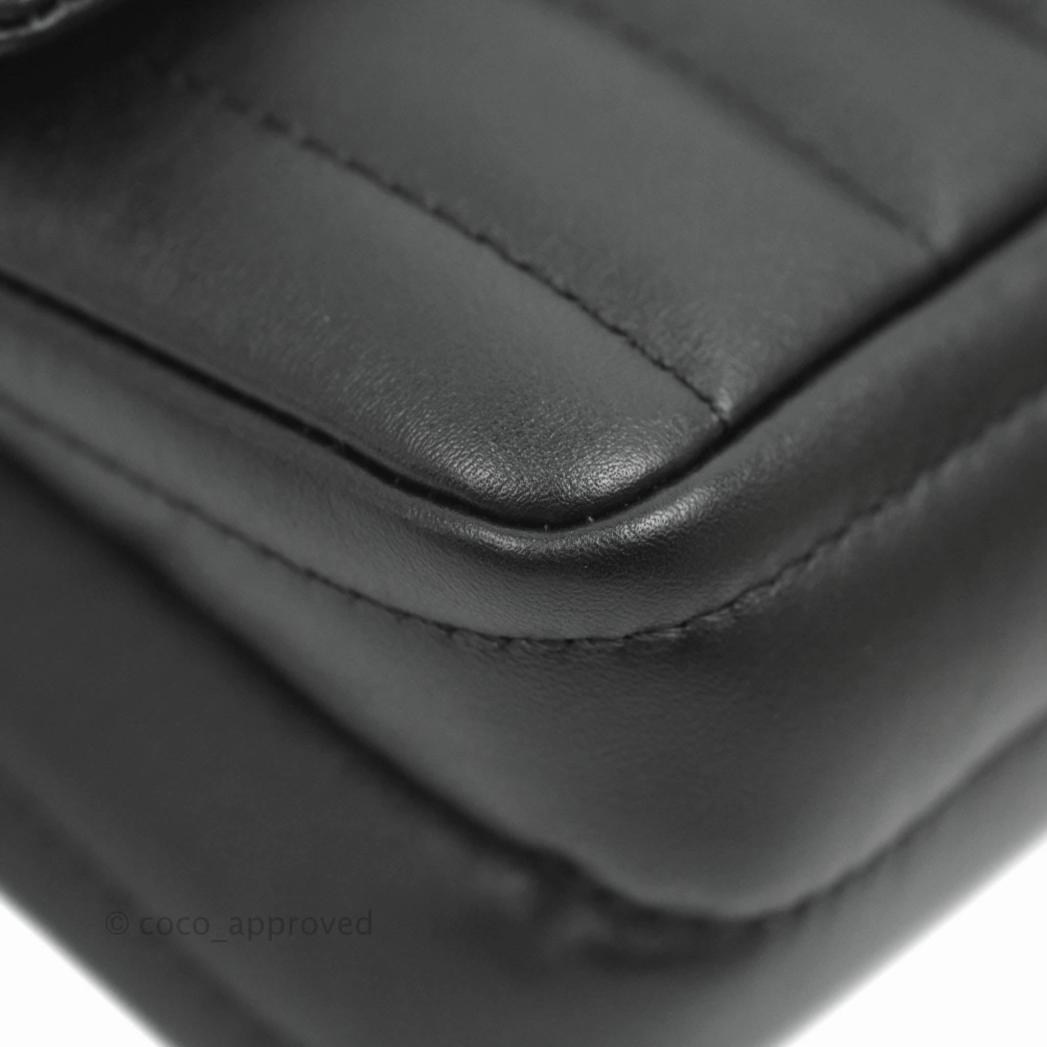 Chanel Mini Reissue 224 Vertical Quilted Black Calfskin Aged Gold Hardware