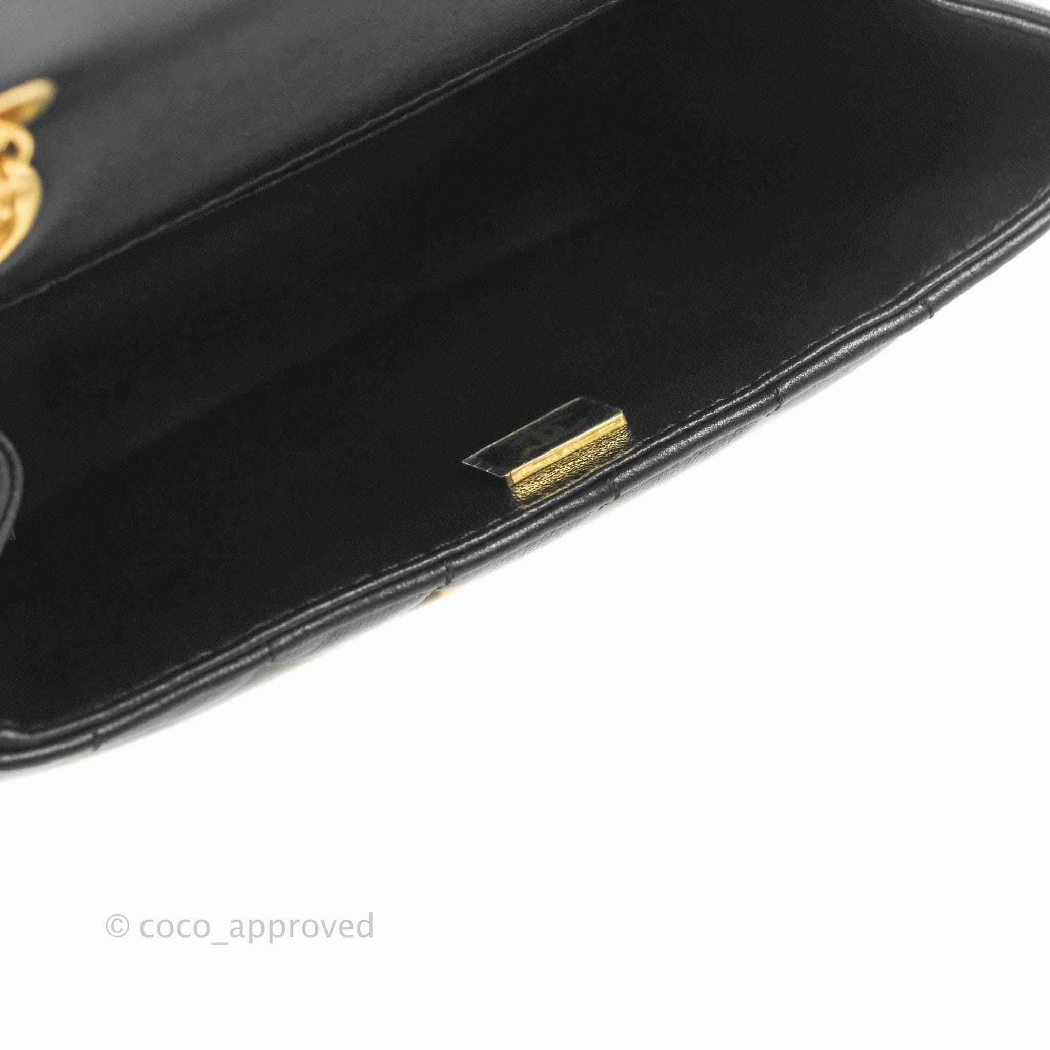 Chanel Mini Reissue 224 Vertical Quilted Black Calfskin Aged Gold Hardware