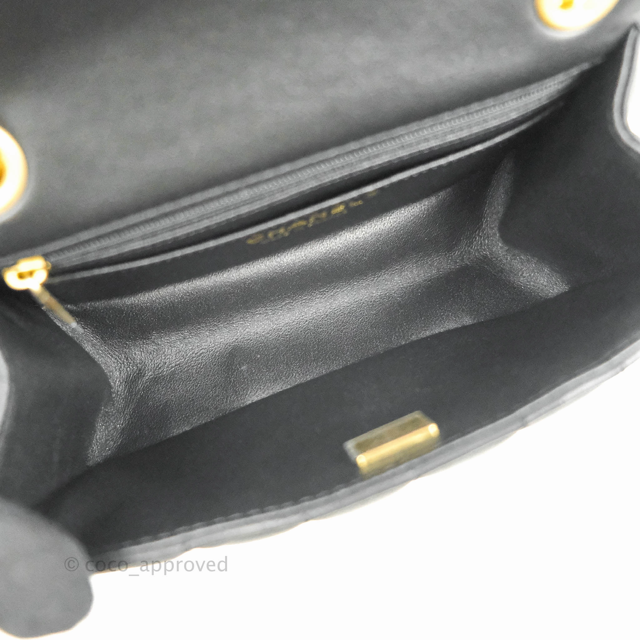 Chanel Mini Reissue 224 Vertical Quilted Black Calfskin Aged Gold Hardware