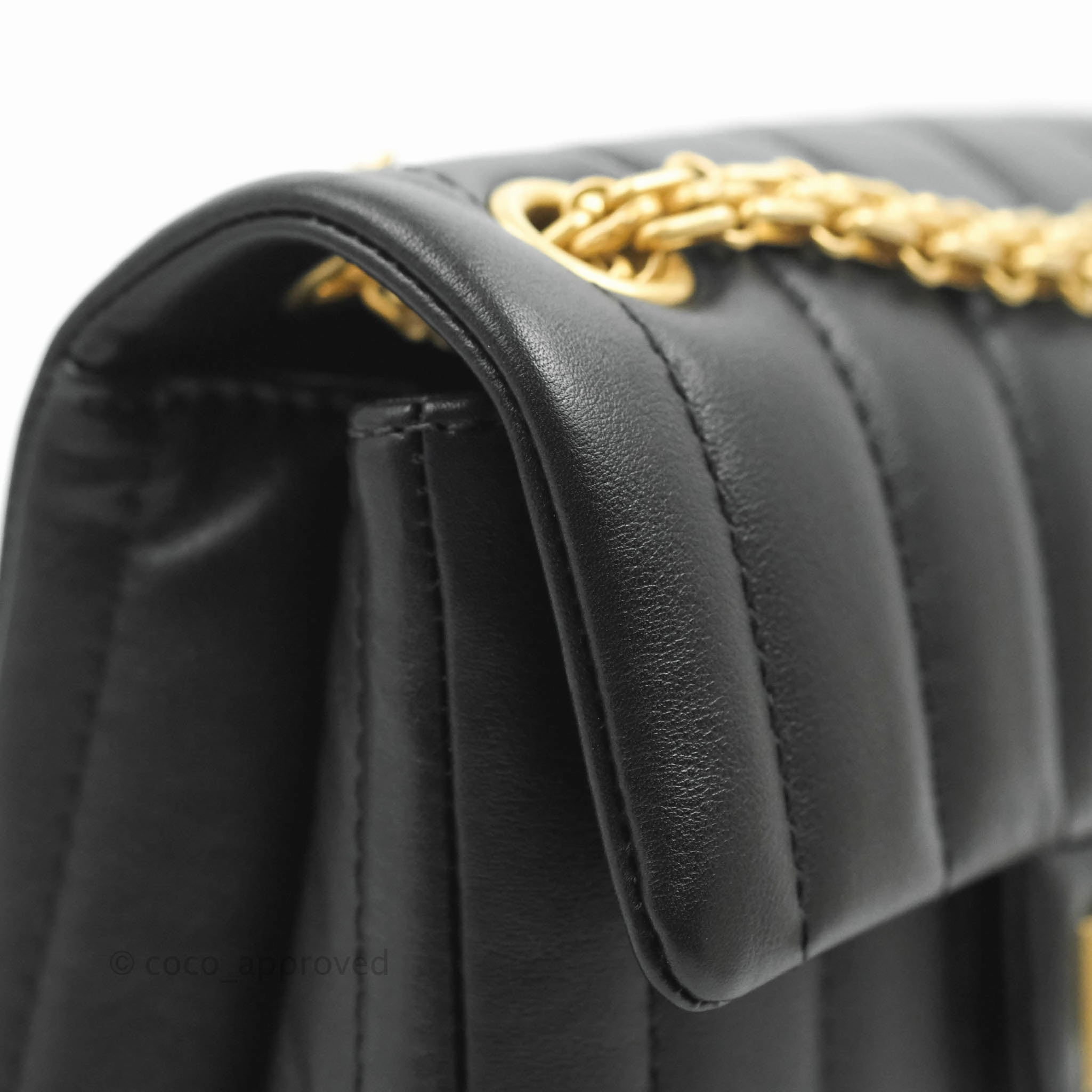 Chanel Mini Reissue 224 Vertical Quilted Black Calfskin Aged Gold Hardware