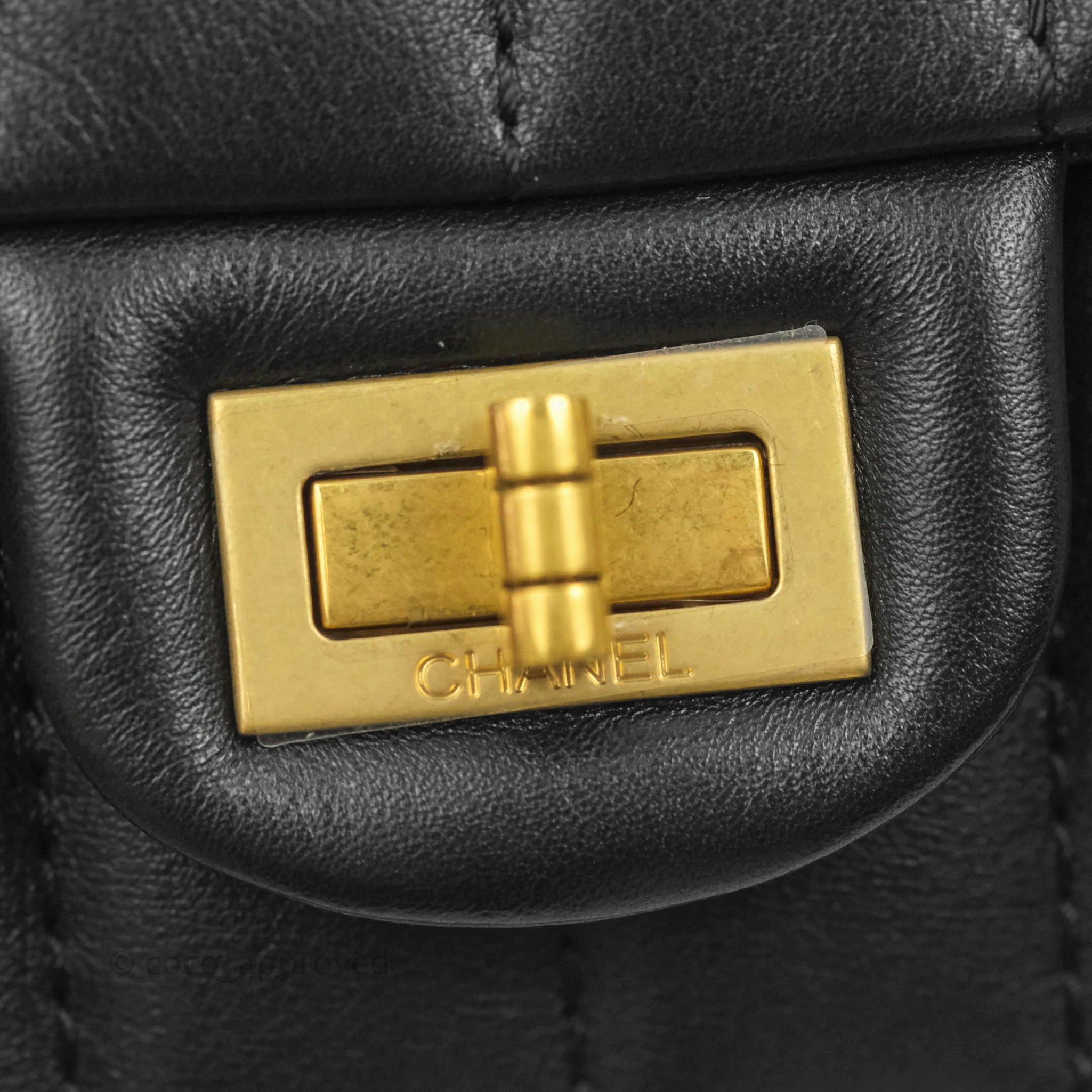 Chanel Mini Reissue 224 Vertical Quilted Black Calfskin Aged Gold Hardware