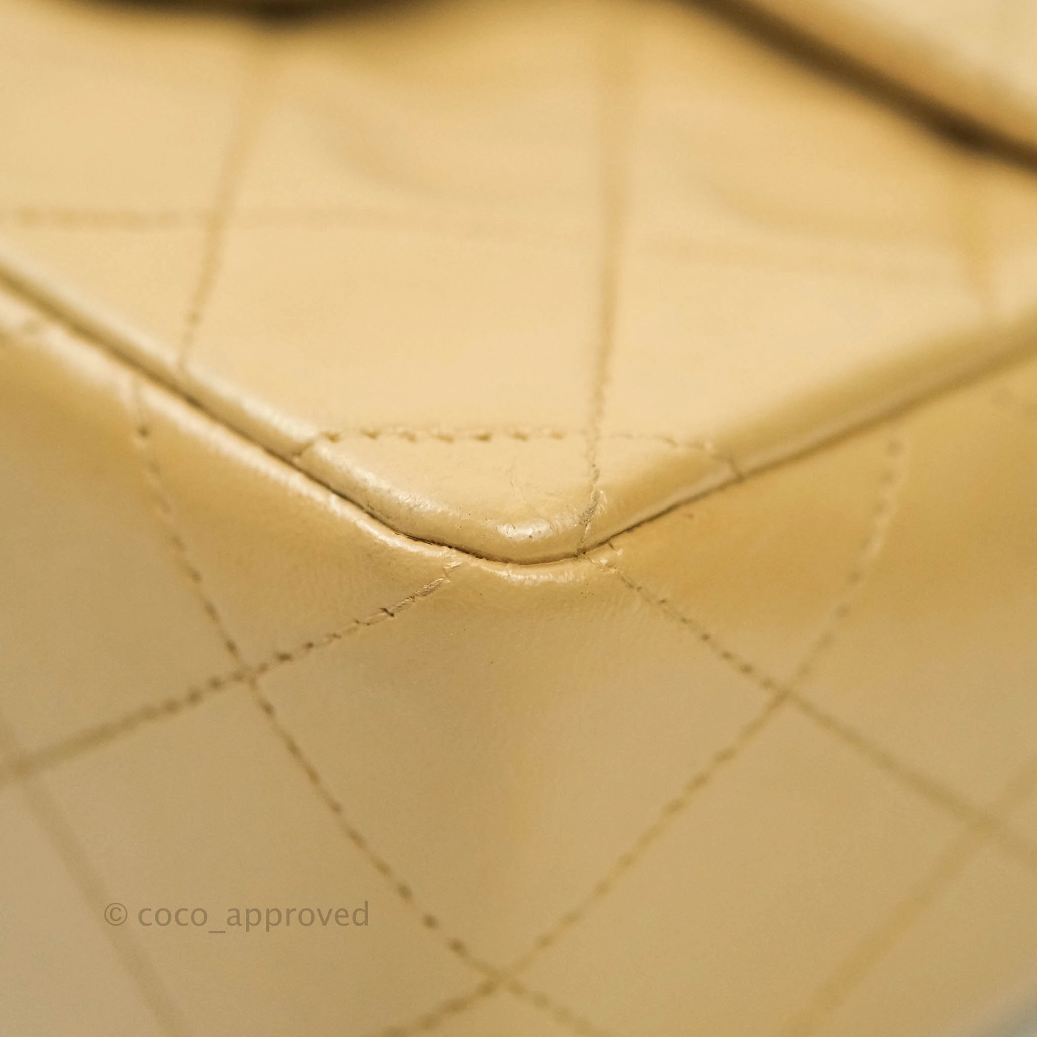 Chanel Mini Square Beige Lambskin 24K Gold Hardware