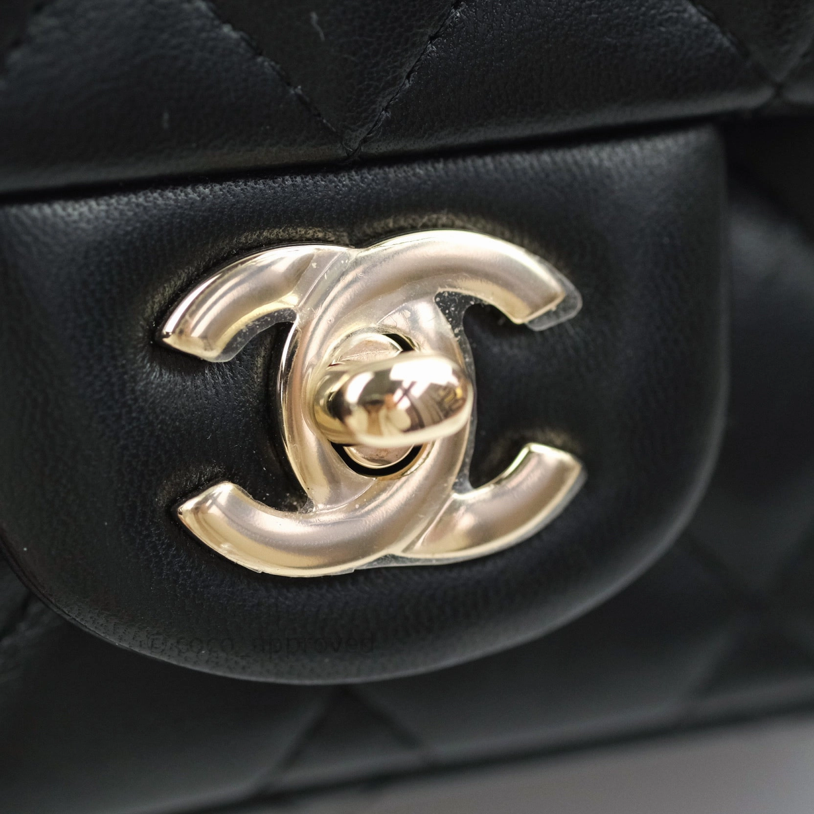 Chanel Mini Square Black Lambskin Gold Hardware