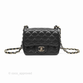 Chanel Mini Square Black Lambskin Gold Hardware